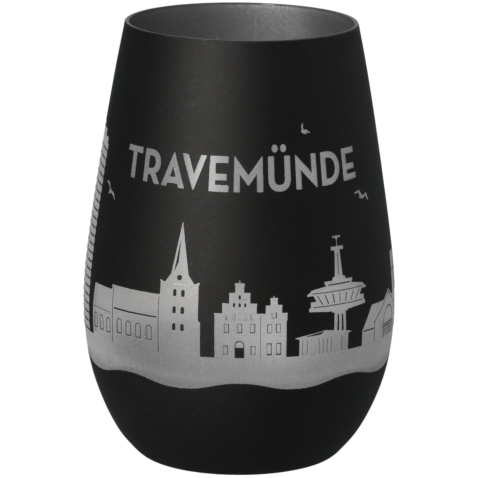 Windlicht Skyline Travemünde Schwarz/Silber Windlicht Skyline Travemünde Schwarz/Silber