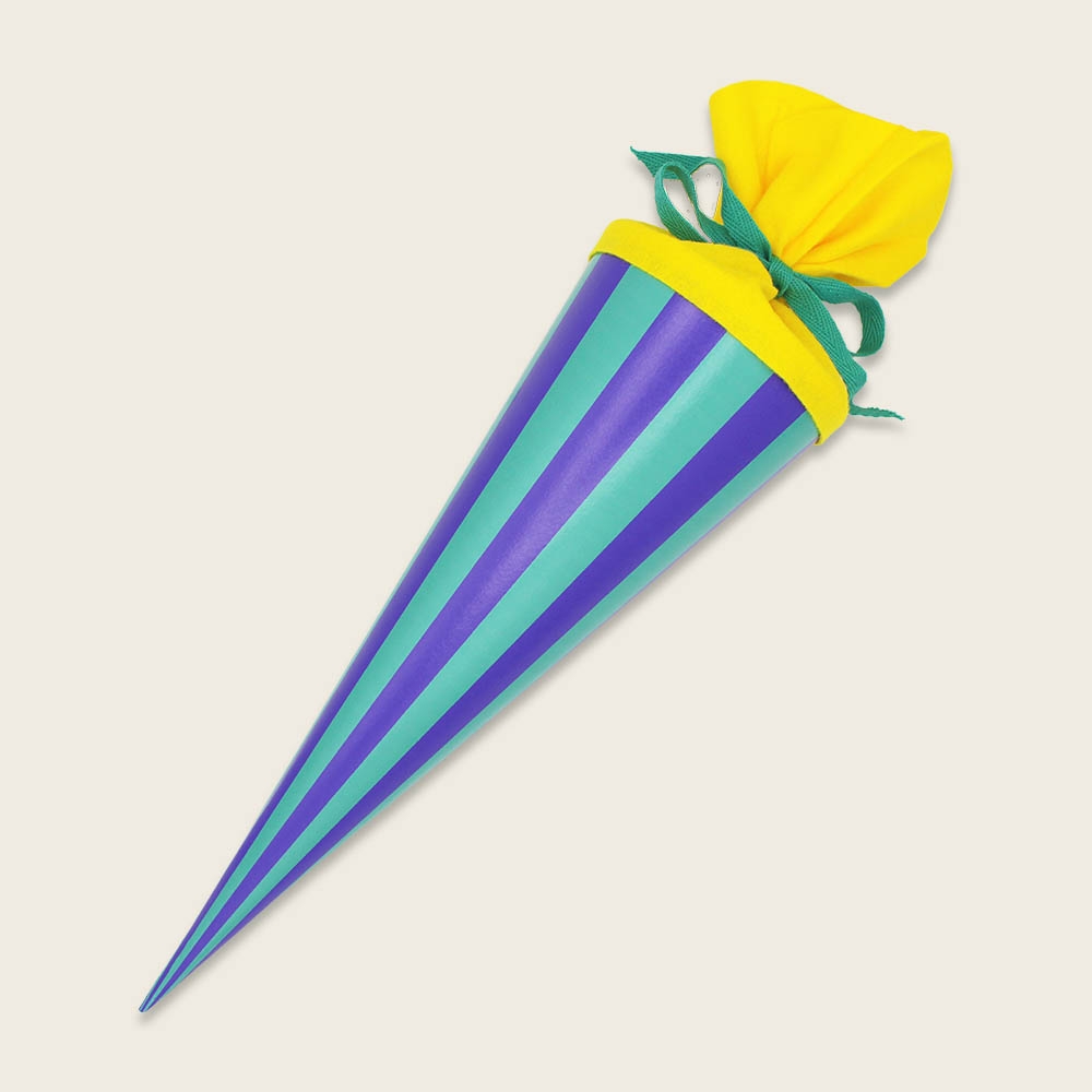 Schultüte/Geschwistertüte mit Streifen, Lila/Grün Schultüte/Geschwistertüte mit Streifen, Lila/Grün