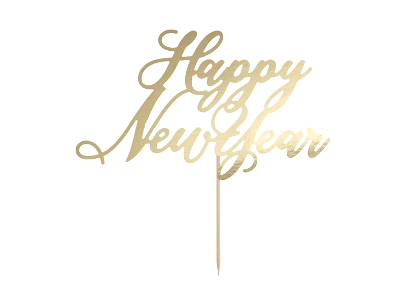 Happy New Year - Cake Topper Gold