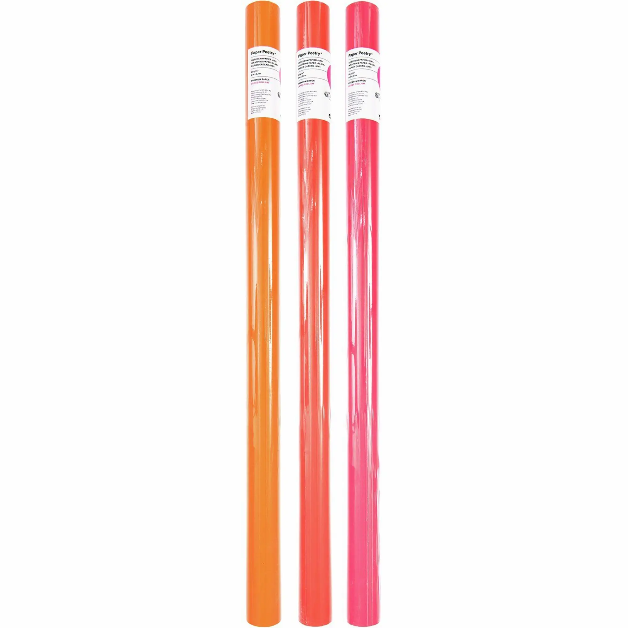 Geschenkpapier auf Rolle "Orange" 8 m