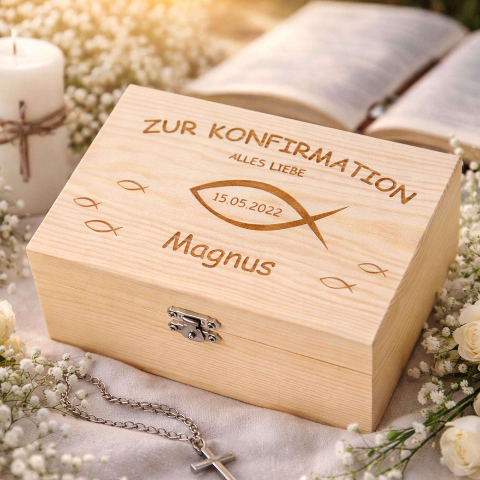 Holzbox, Erinnerungsgeschenk, Holztruhe, Kiste, Hochzeitsgeschenk