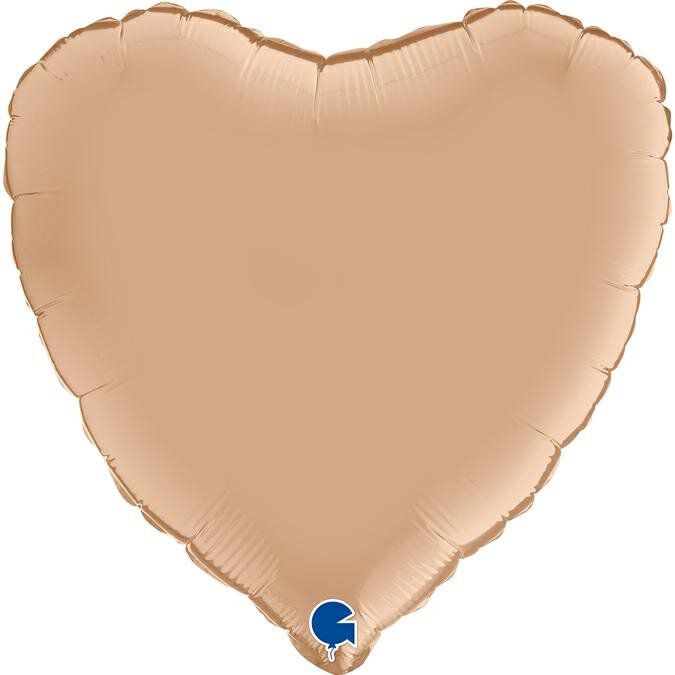 Folienballon Heart Satin Nude 18"/45cm Folienballon Heart Satin Nude 18"/45cm
