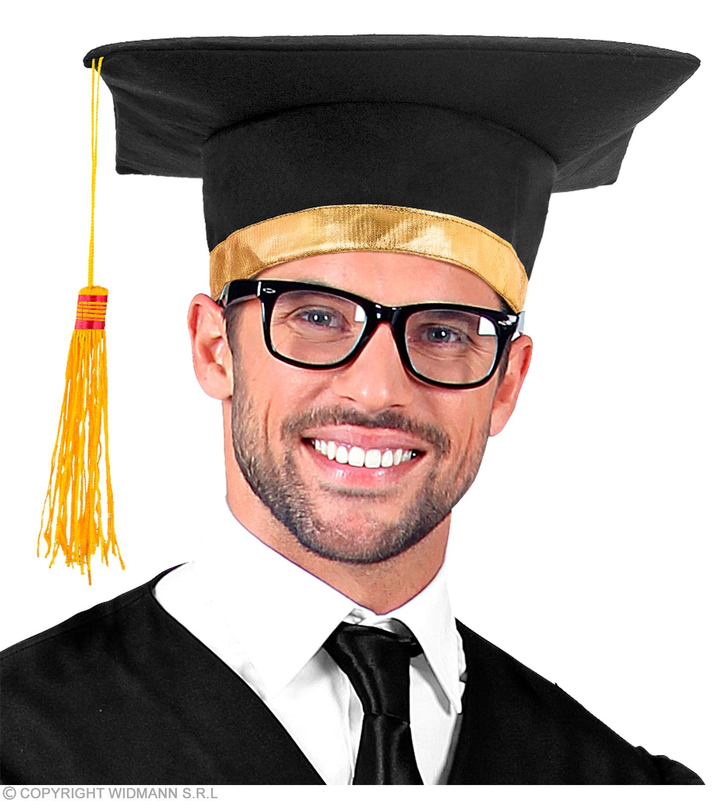 Akademikerhut mit Quaste, Schwarz/Gold Akademikerhut mit Quaste, Schwarz/Gold