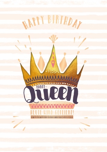 Musikkarte "Happy Birthday Party Queen"
