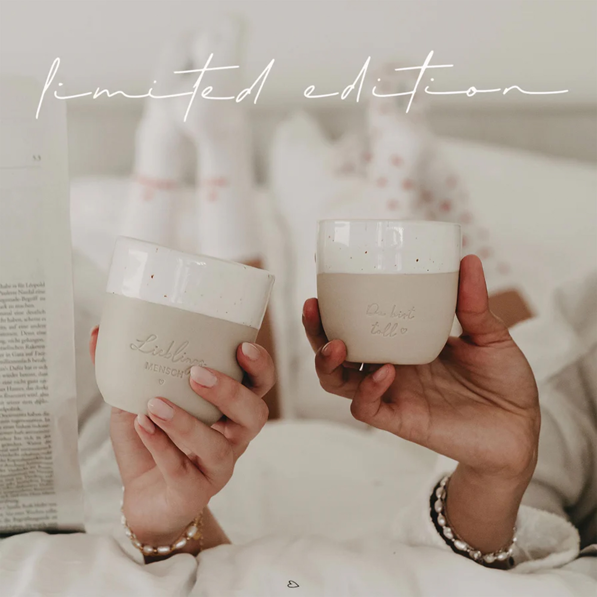 Eulenschnitt - Steingut-Becher "Lieblingsmensch" Eulenschnitt - Steingut-Becher "Lieblingsmensch"