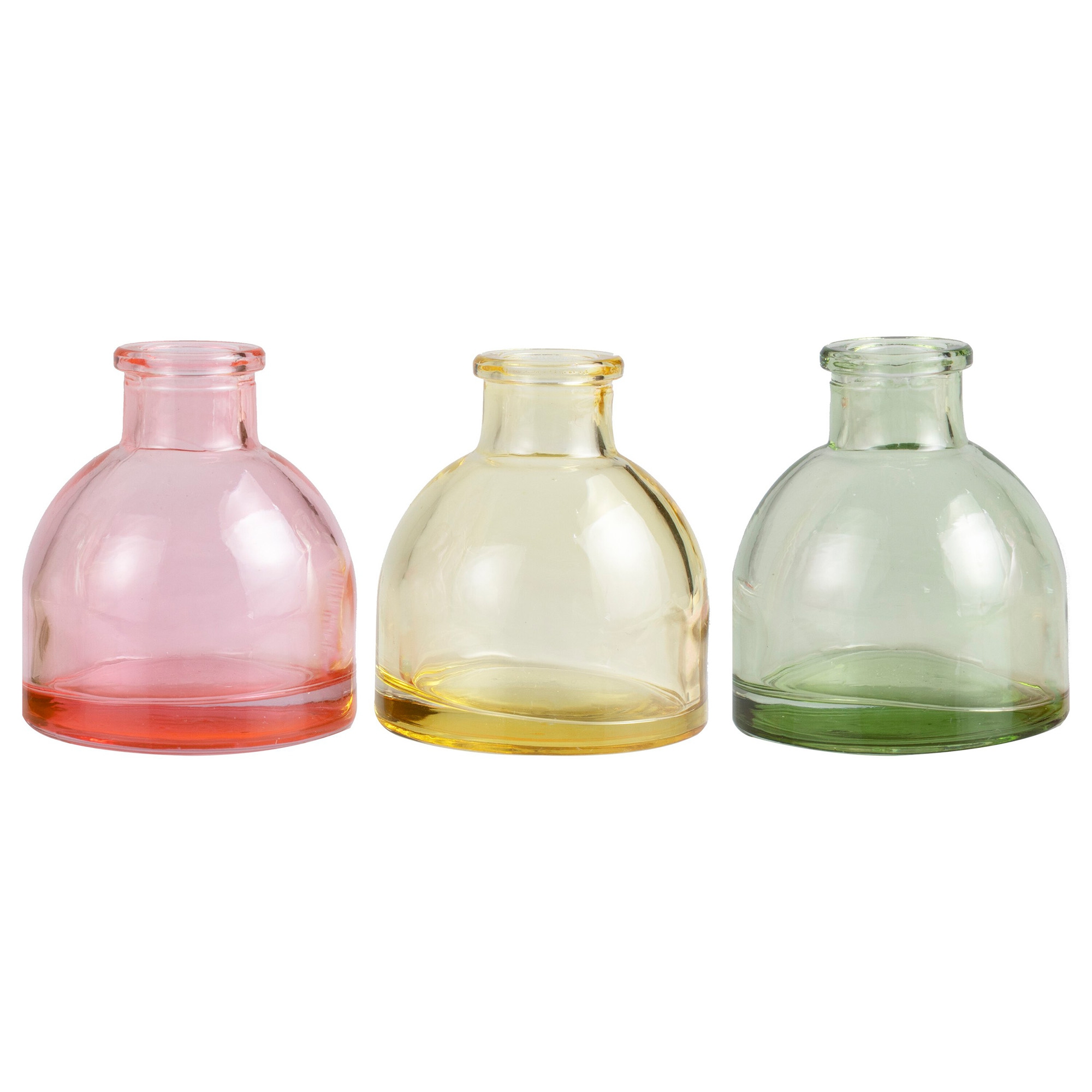 3 Glasknospenvasen Glas, Rauchrohr, Flasche, Plastik
