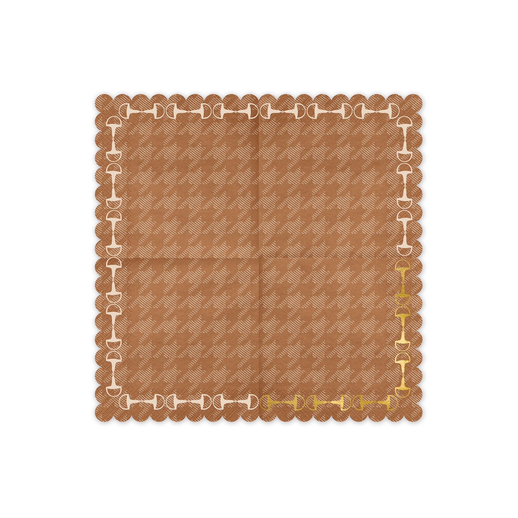 20 Servietten - "Goldene Kringel", Braune