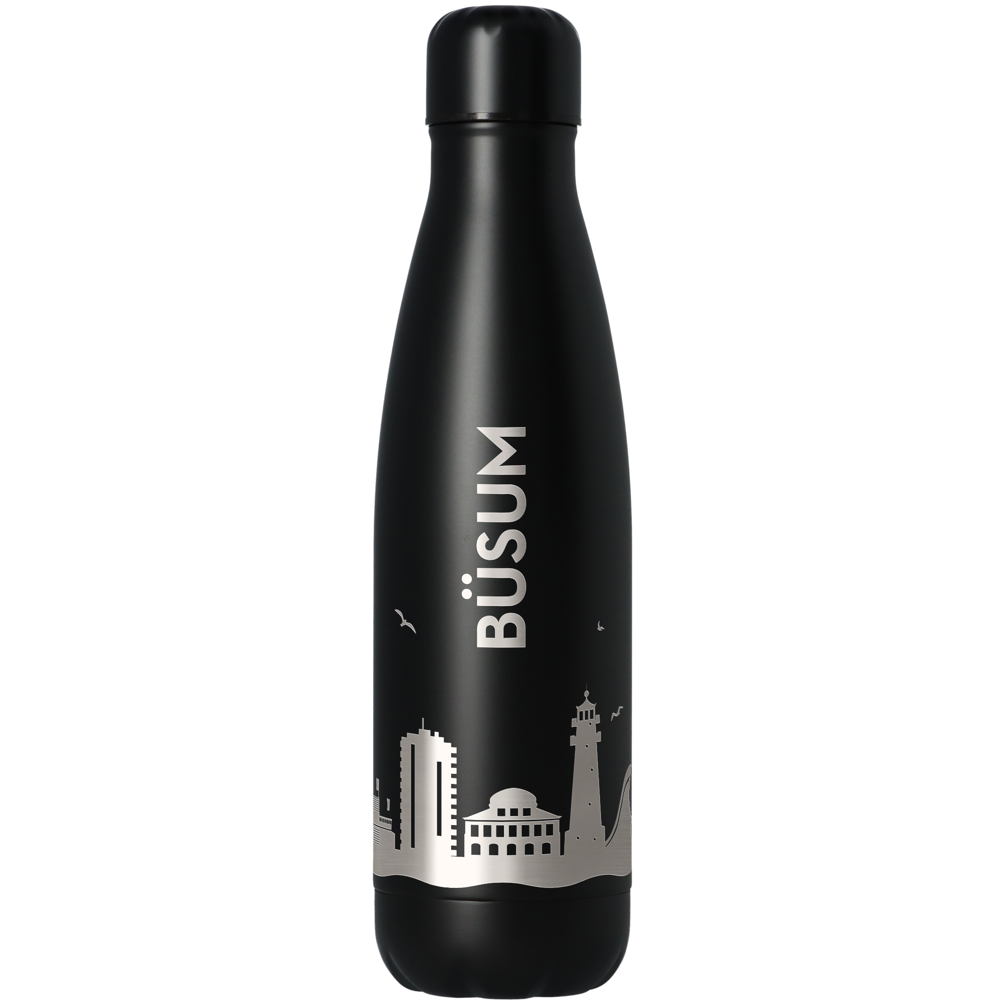 99d9c081f62ff08d53cd14db2135ebc5f338f3f6 Trinkflasche Skyline Büsum Schwarz 500ml