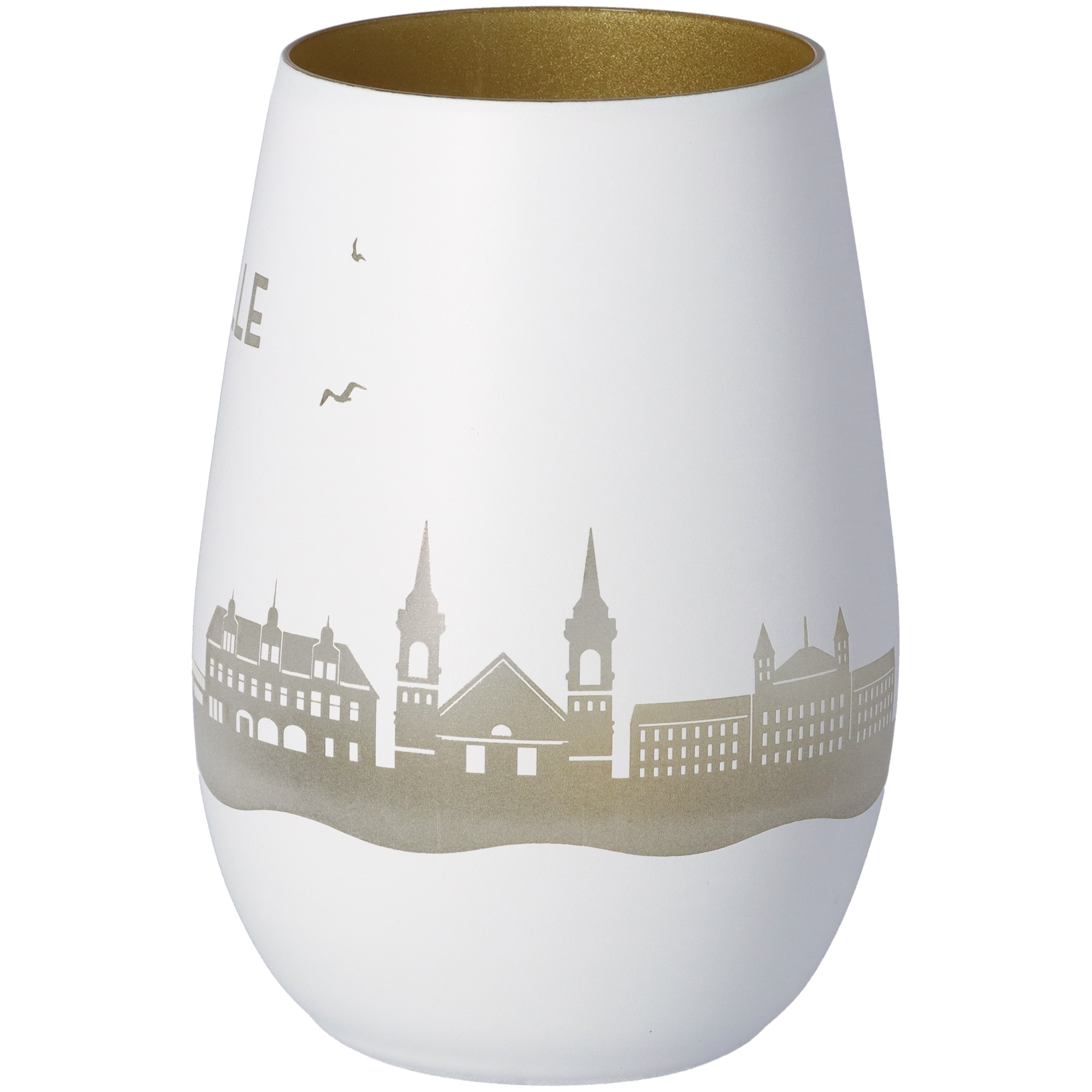 Windlicht Skyline Celle Weiß/Gold Windlicht Skyline Celle Weiß/Gold