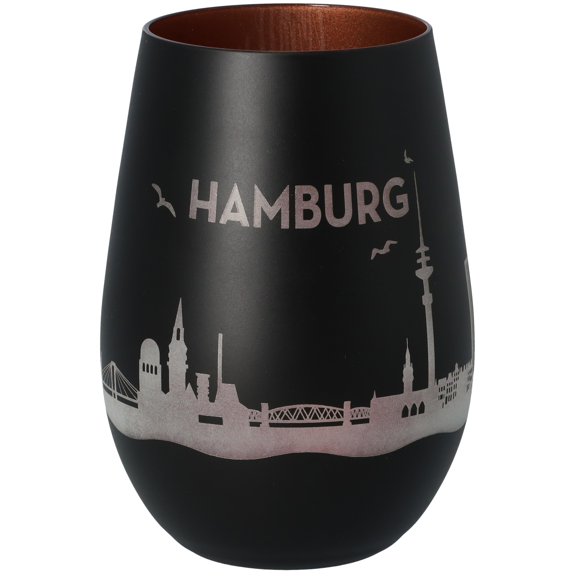 Windlicht Skyline Hamburg Schwarz/Bronze Windlicht Skyline Hamburg Schwarz/Bronze