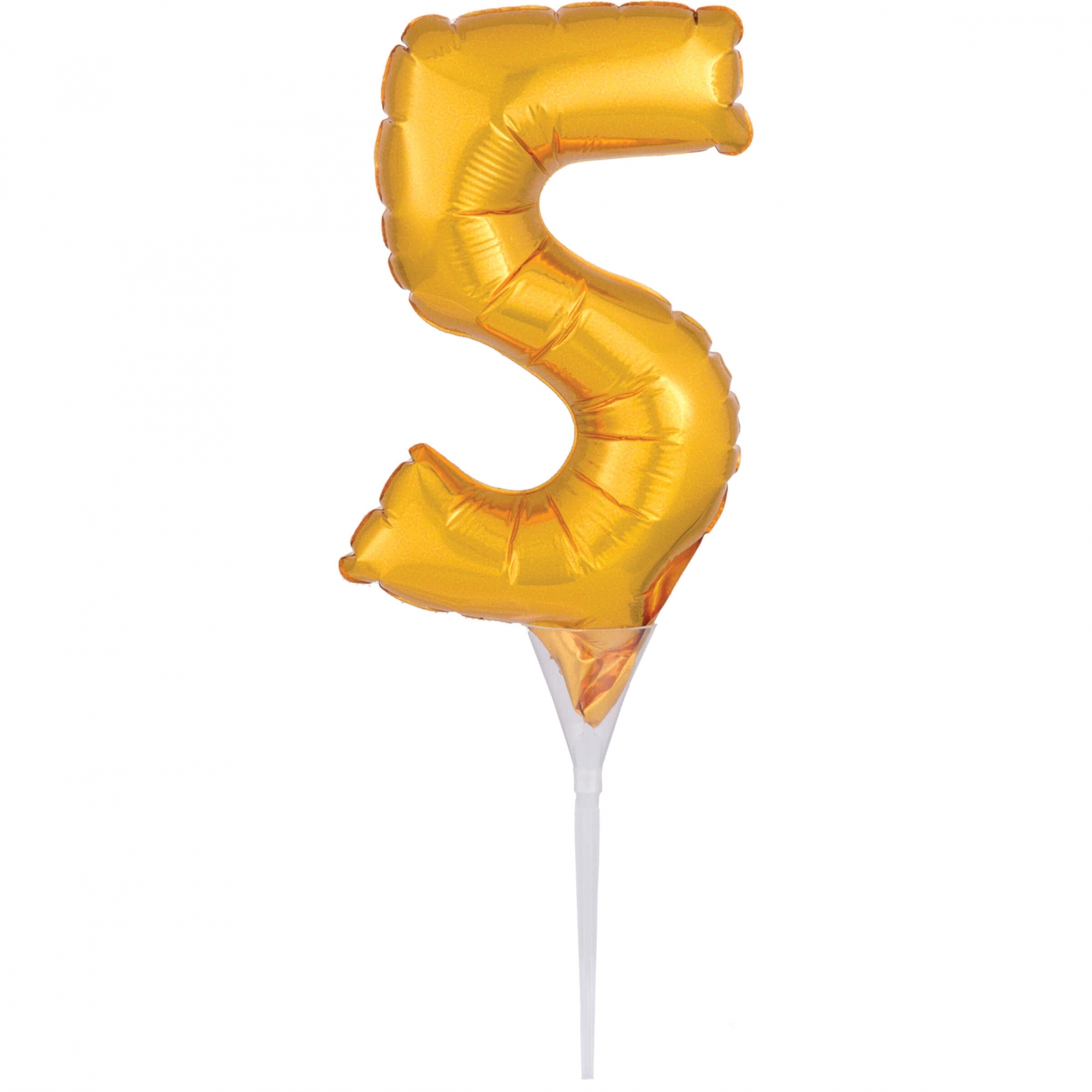 Folienballon Zahl 5 Gold ca. 15cm