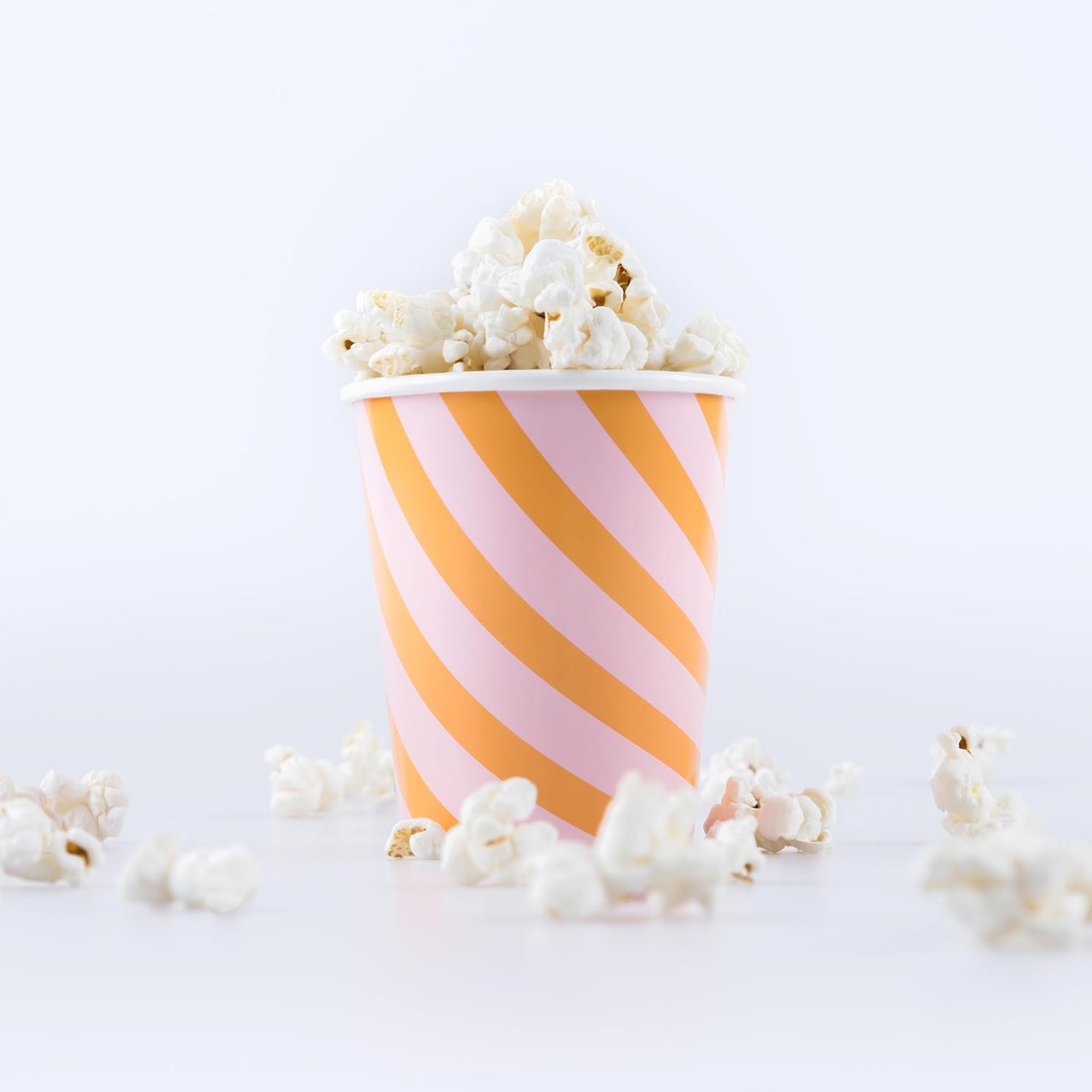 Meri Meri - Pappbecher Pink & Orange gestreift 8 Stk. Meri Meri - Pappbecher Pink & Orange gestreift 8 Stk.