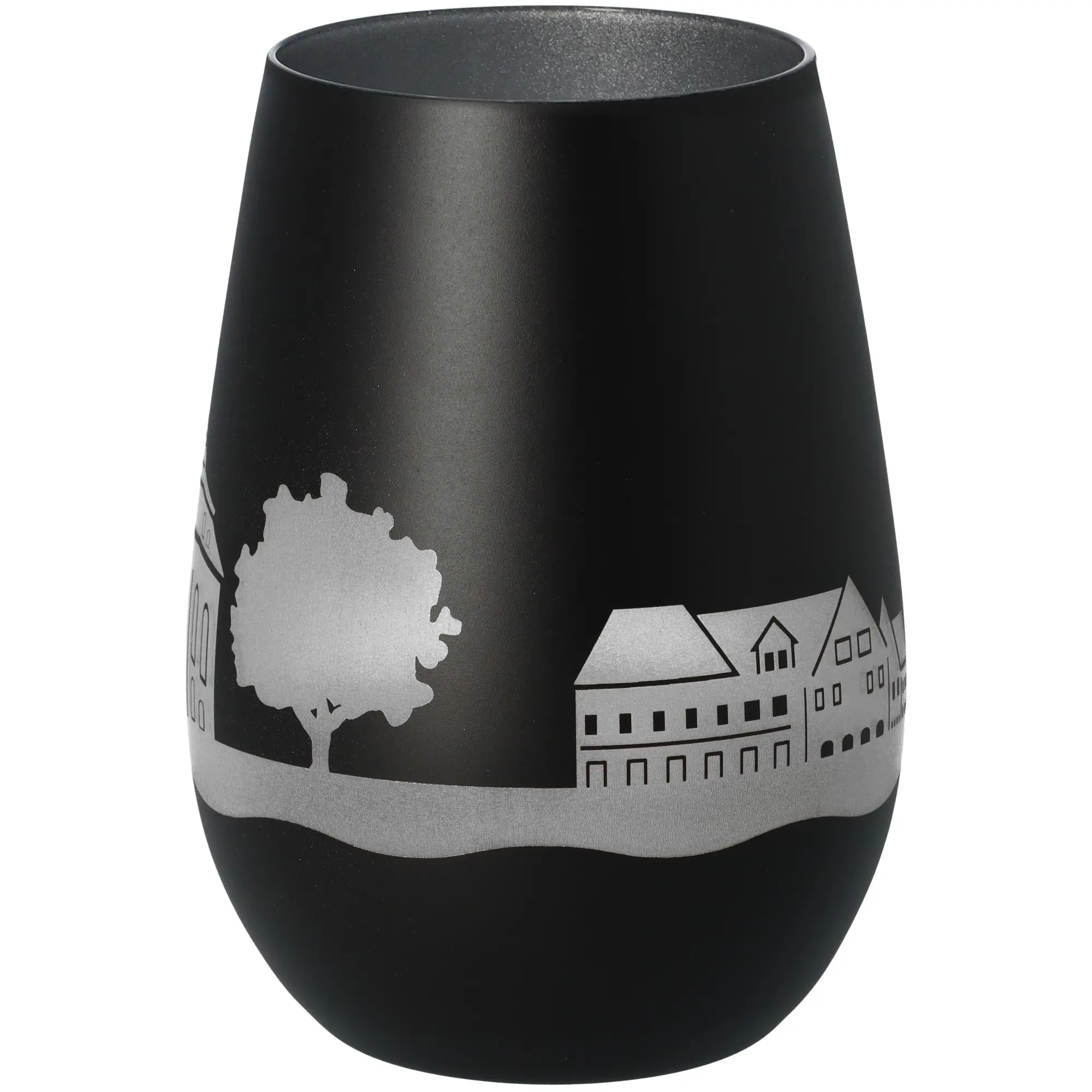 Windlicht Skyline Rellingen Schwarz/Silber