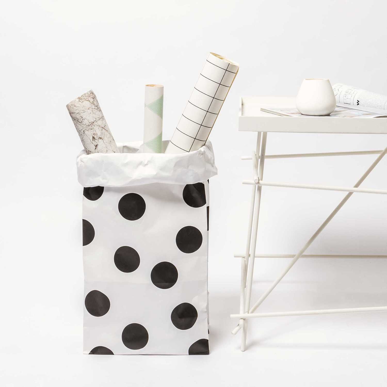 Blockbodenbeutel L - Schwarz / Weiß - 2 Stück Blockbodenbeutel L - Schwarz / Weiß - 2 Stück