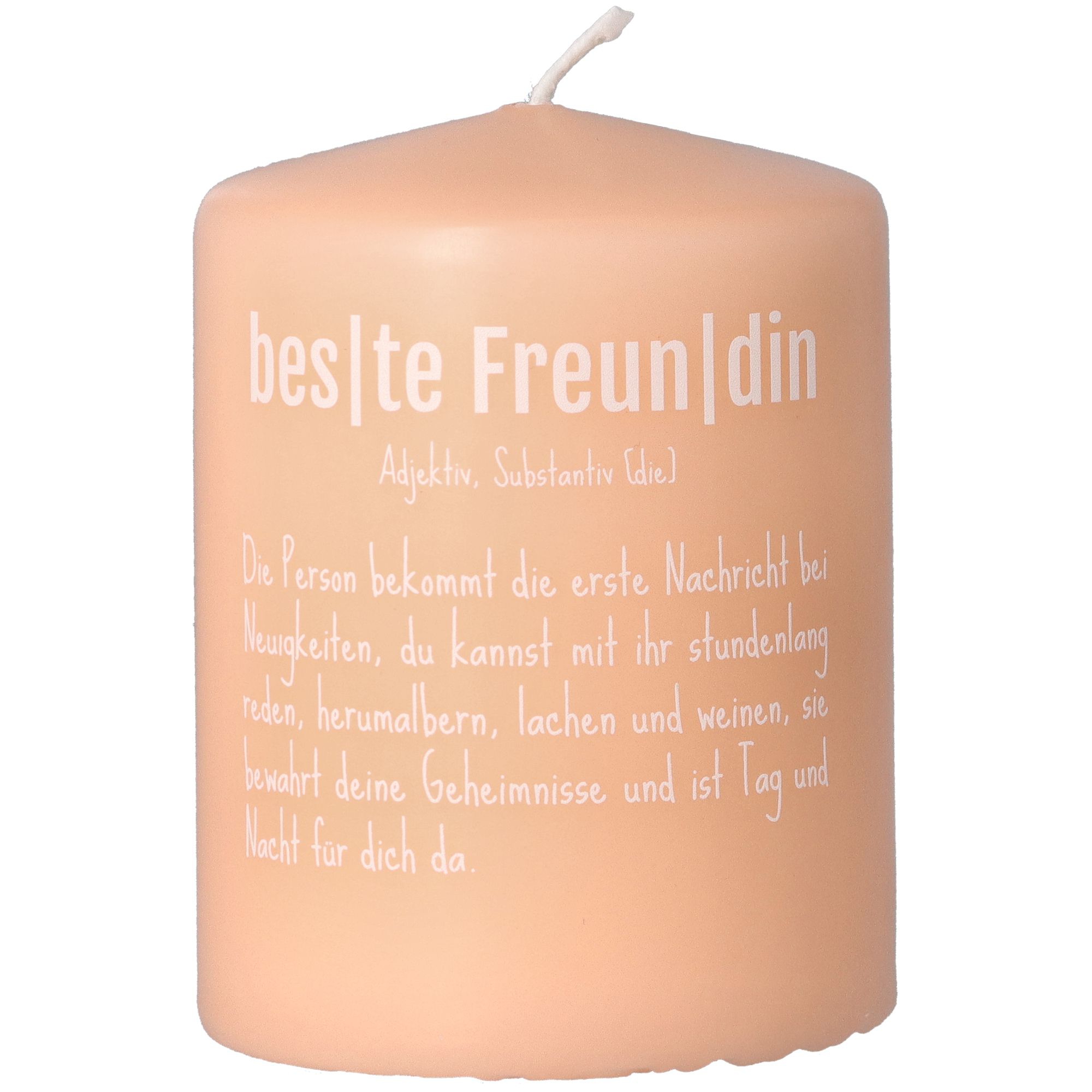 Kerze Peach "Beste Freundin Definition"
