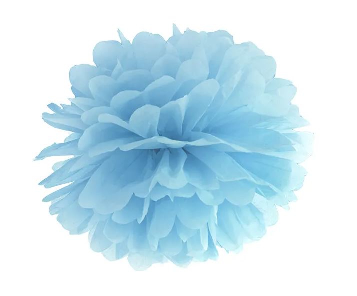 Pompom aus Papier - groß, Hellblau Pompom aus Papier - groß, Hellblau