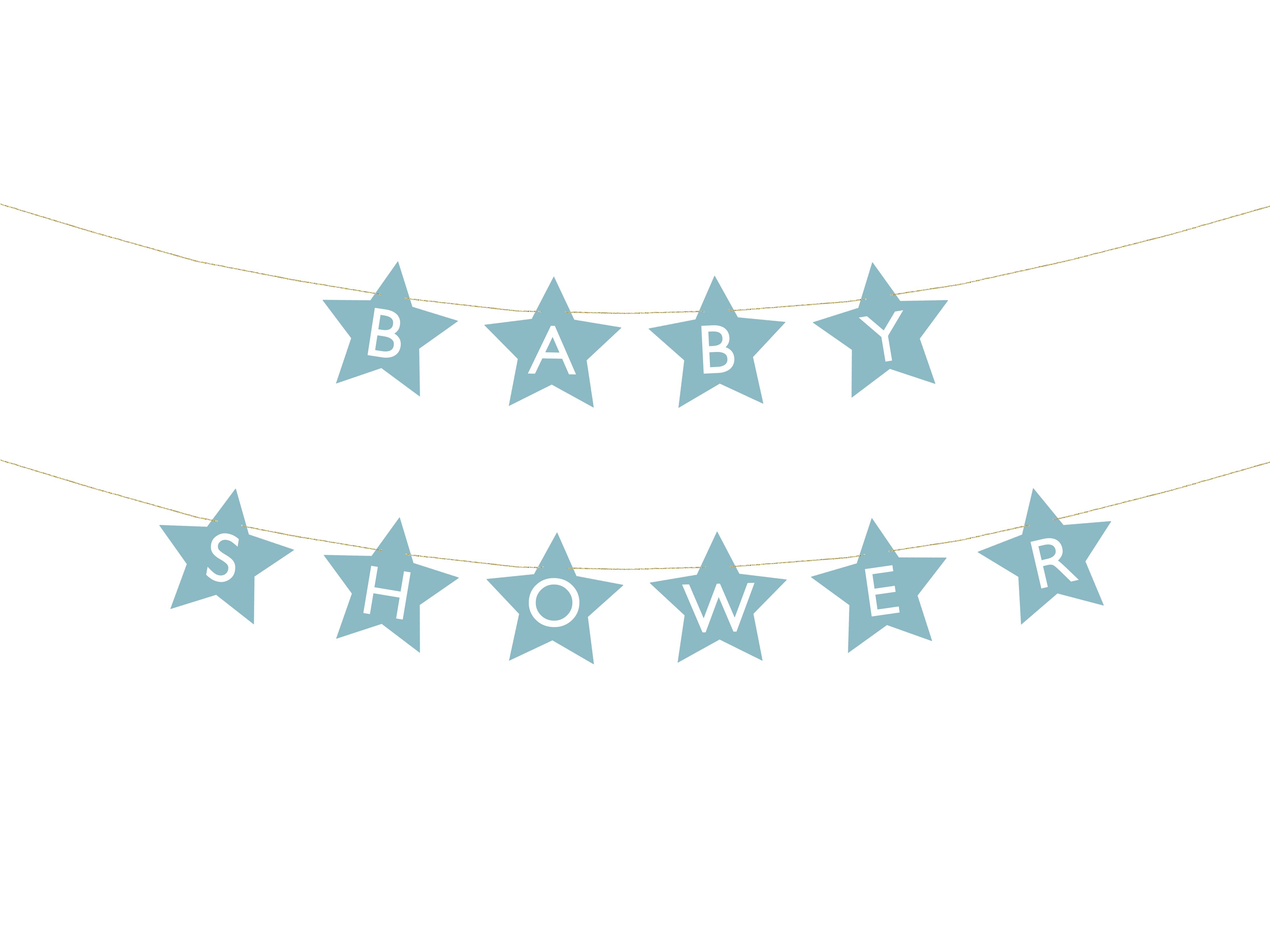 Girlande "Baby Shower" Blaue Sterne