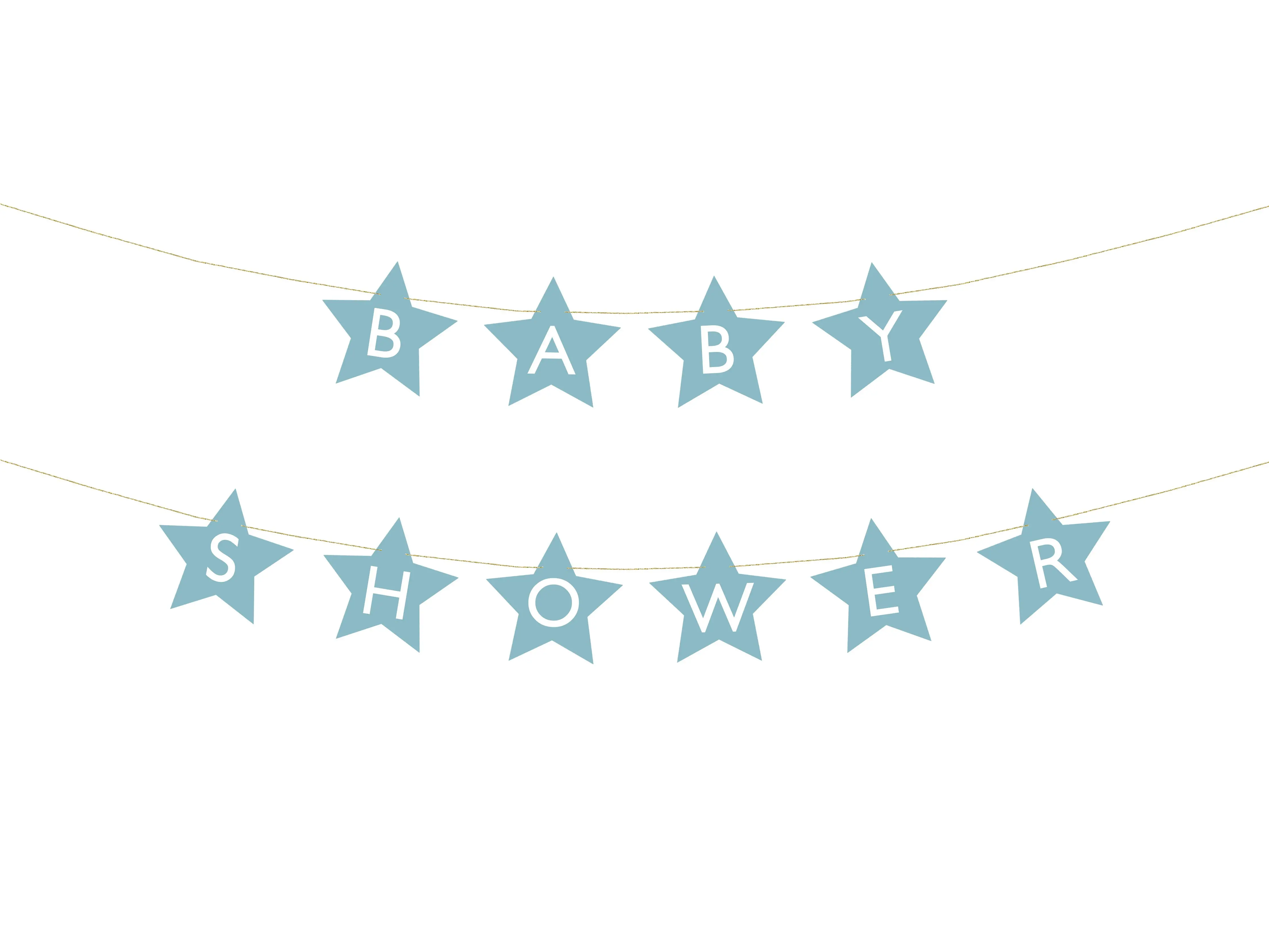 Girlande "Baby Shower" Blaue Sterne