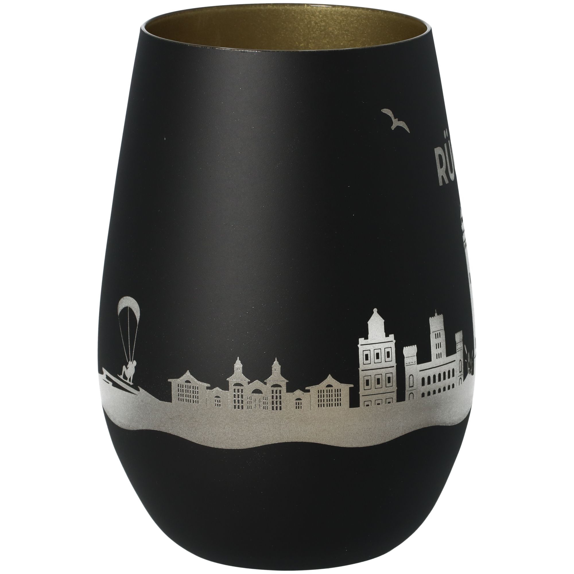 Windlicht Skyline Rügen Schwarz/Gold Windlicht Skyline Rügen Schwarz/Gold