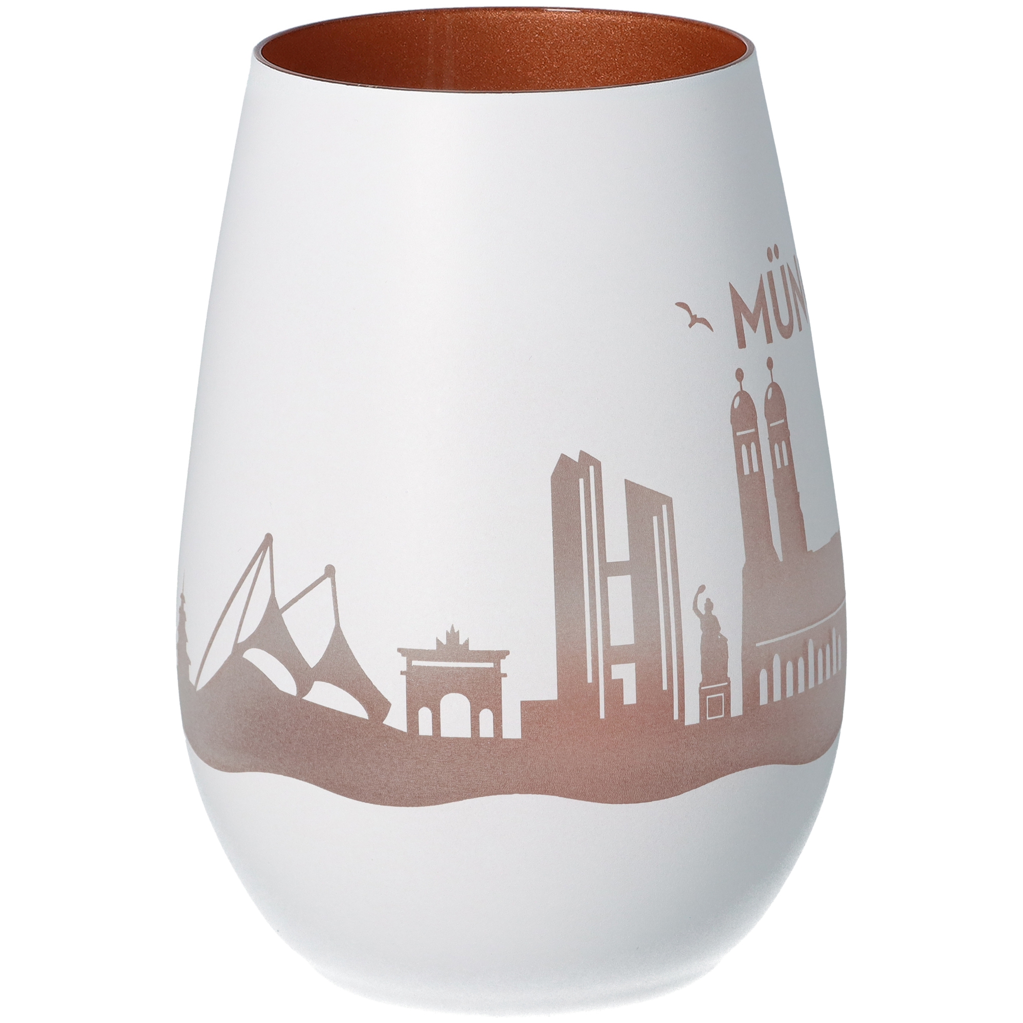 Windlicht Skyline München Weiß/Bronze Windlicht Skyline München Weiß/Bronze