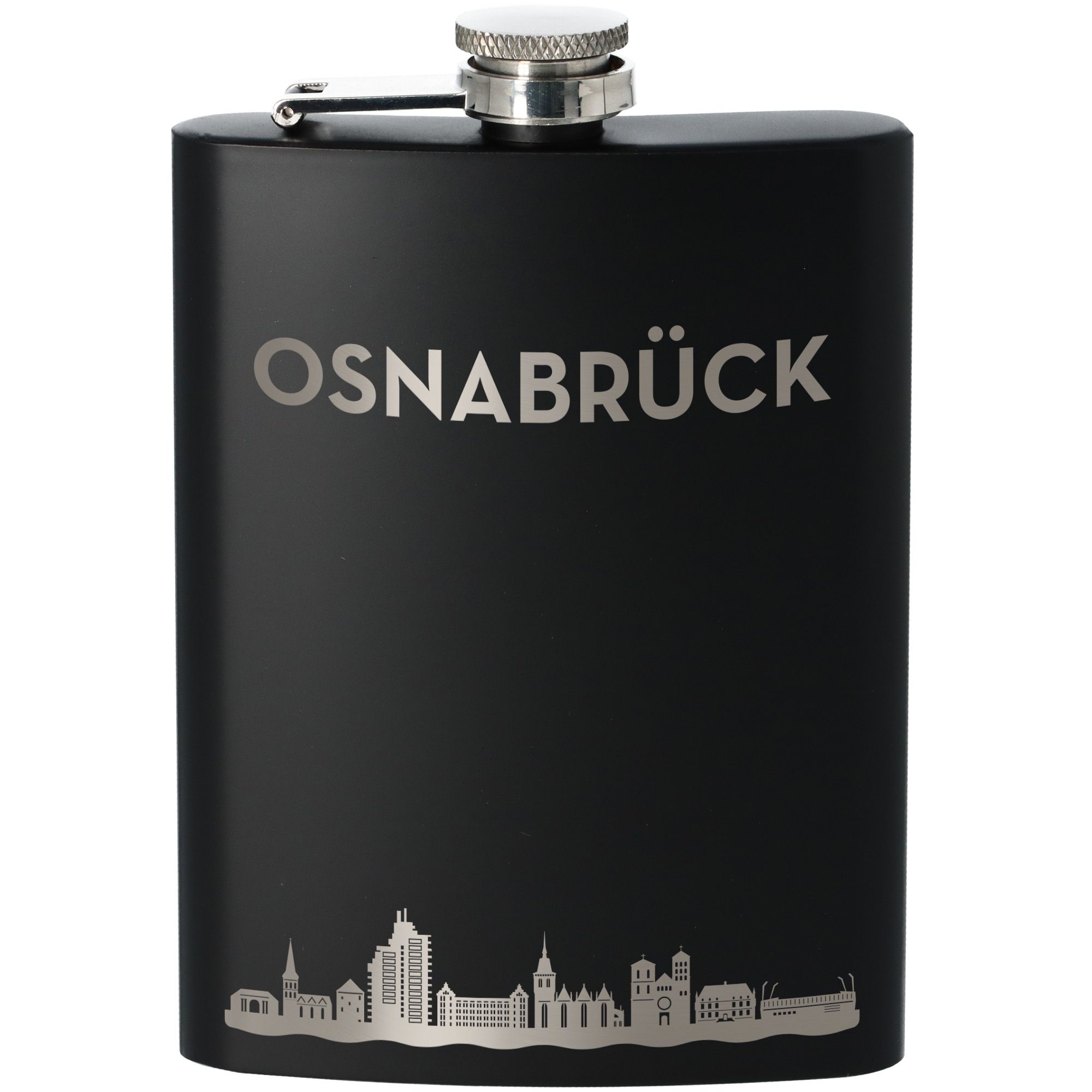 Flachmann Skyline Osnabrück Schwarz 225ml Flasche, Rasierwasser