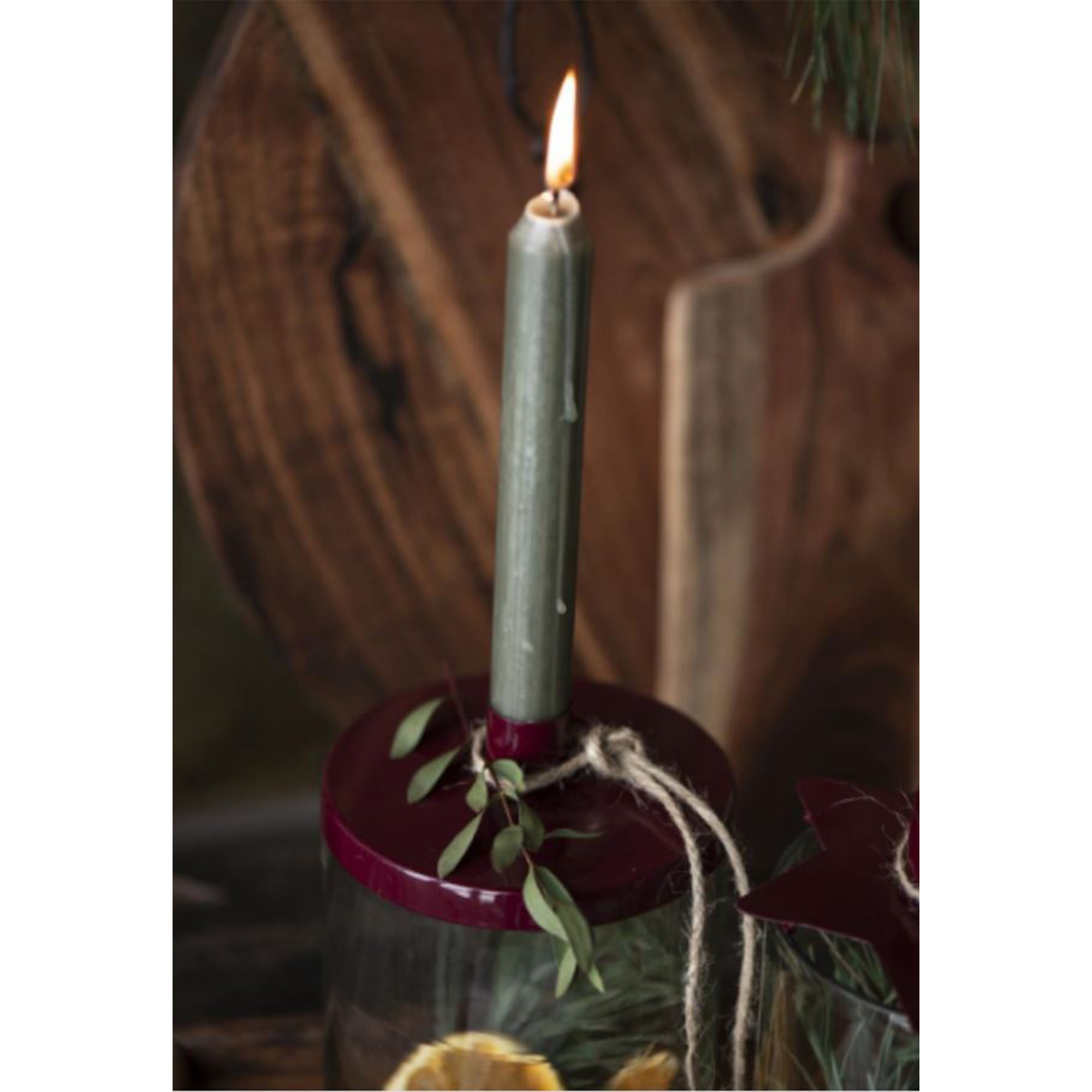 IB Laursen - Kerzenhalter für Stabkerze mit Deckel, Rot IB Laursen - Kerzenhalter für Stabkerze mit Deckel, Rot