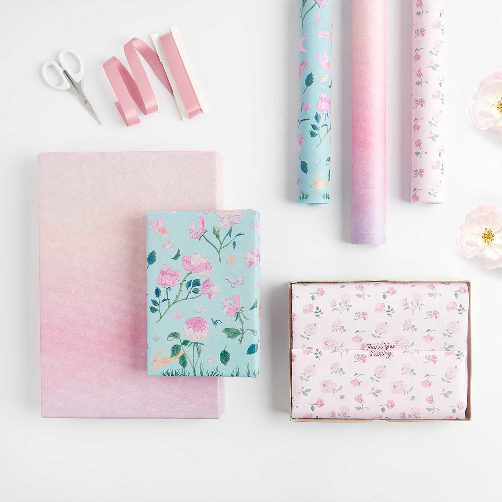 Seidenpapier auf Rolle "Rosen" 4m