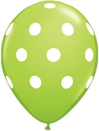 Qualatex Latexballon Big Polka Dots Lime Green Ø 30cm Qualatex Latexballon Big Polka Dots Lime Green Ø 30cm
