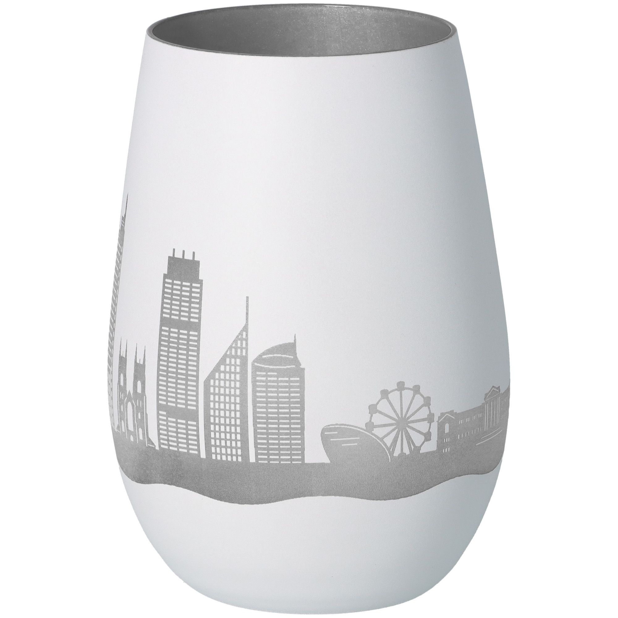 Windlicht Skyline Sydney Weiß/Silber Töpferei, Krug, Vase, Porzellan, Glas