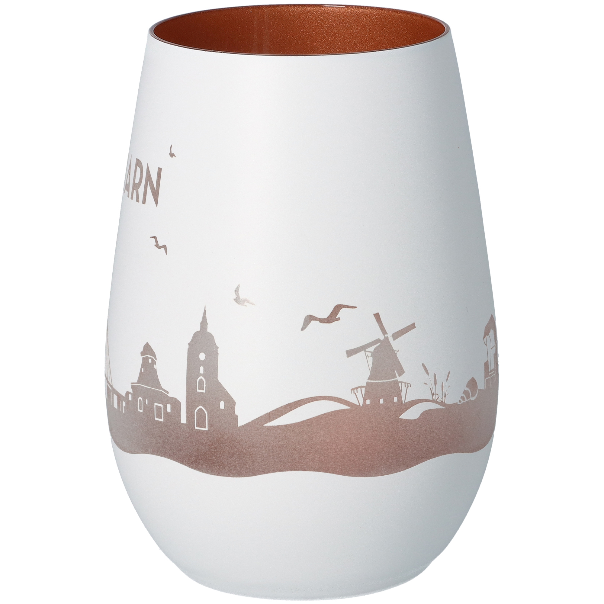 Windlicht Skyline Fehmarn Weiß/Bronze Windlicht Skyline Fehmarn Weiß/Bronze