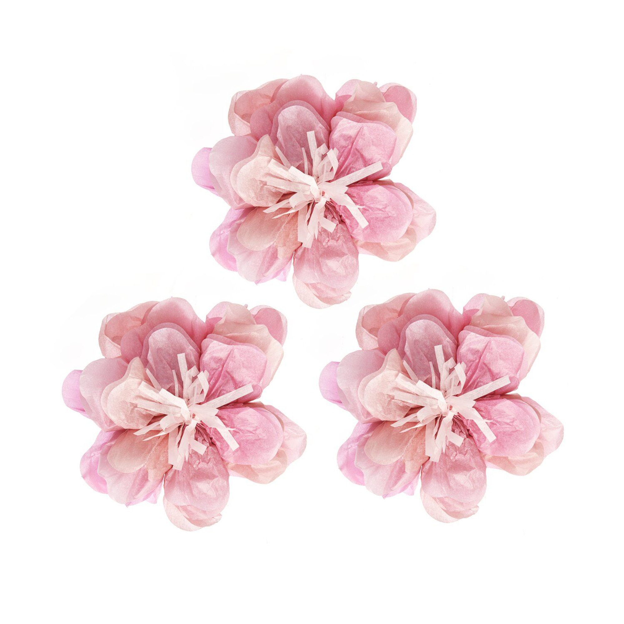 3 Blumen aus Seidenpapier "Wildrose" 13 cm Blume, Pflanze, Zubehör, Rose, Geranie