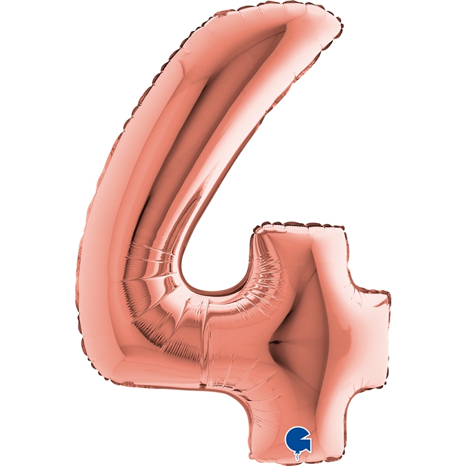 Folienballon Zahl 4 Roségold 100 cm Folienballon Zahl 4 Roségold 100 cm