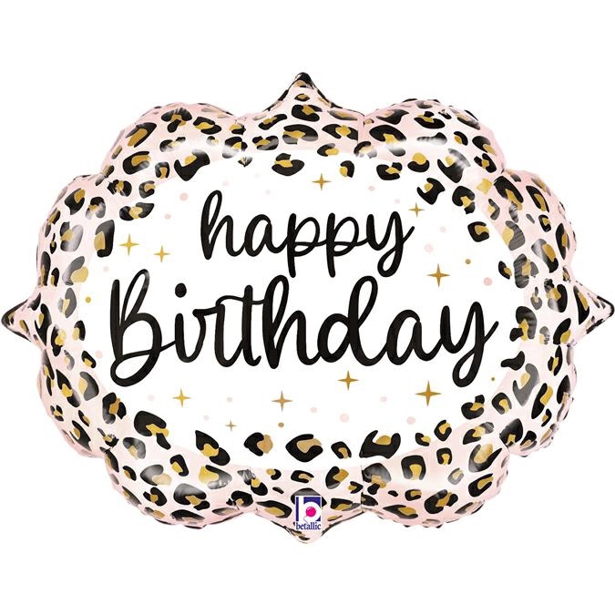 Folienballon "Happy Birthday" Leopard 69cm