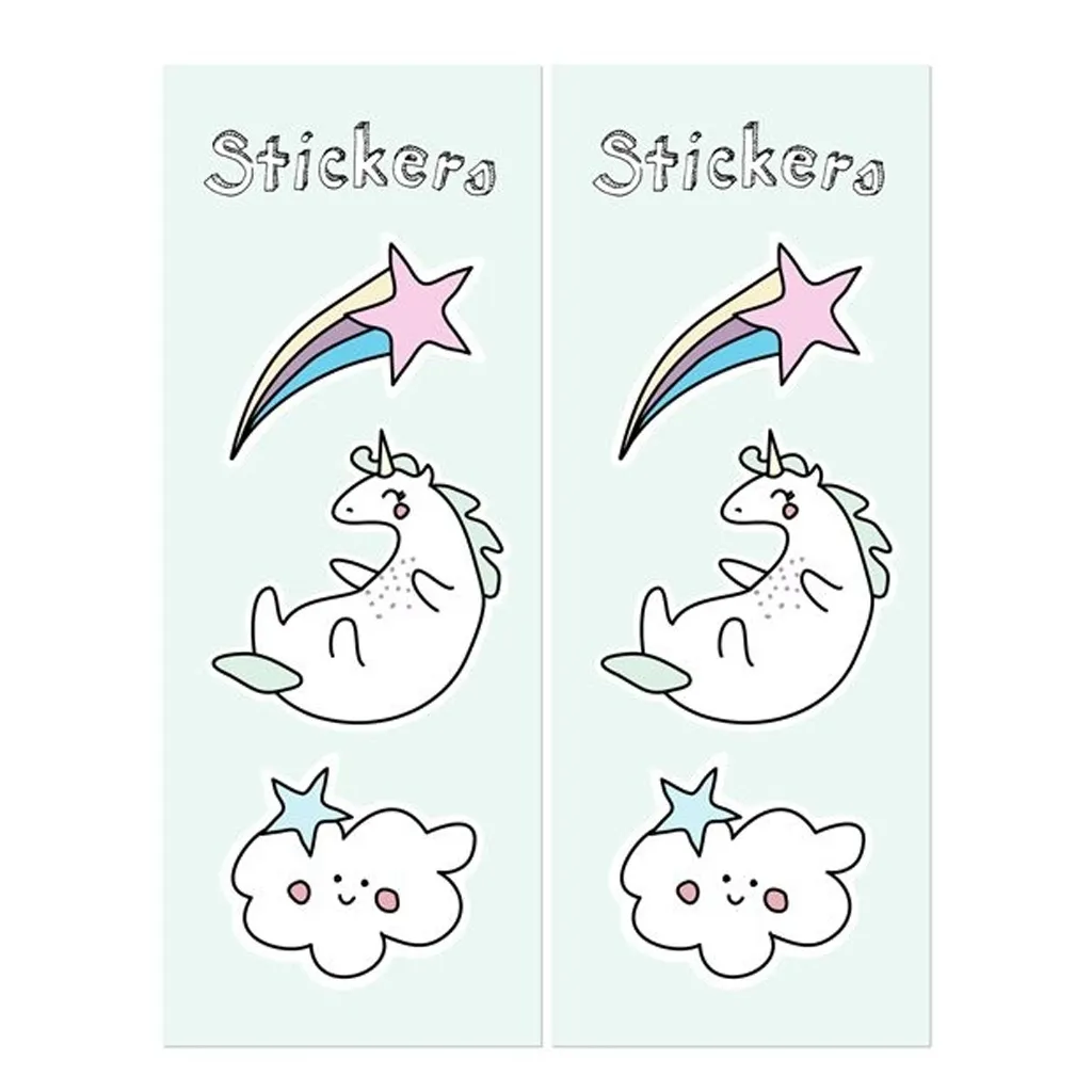 Einhorn - 6 Gastgeschenktüten mit Stickern