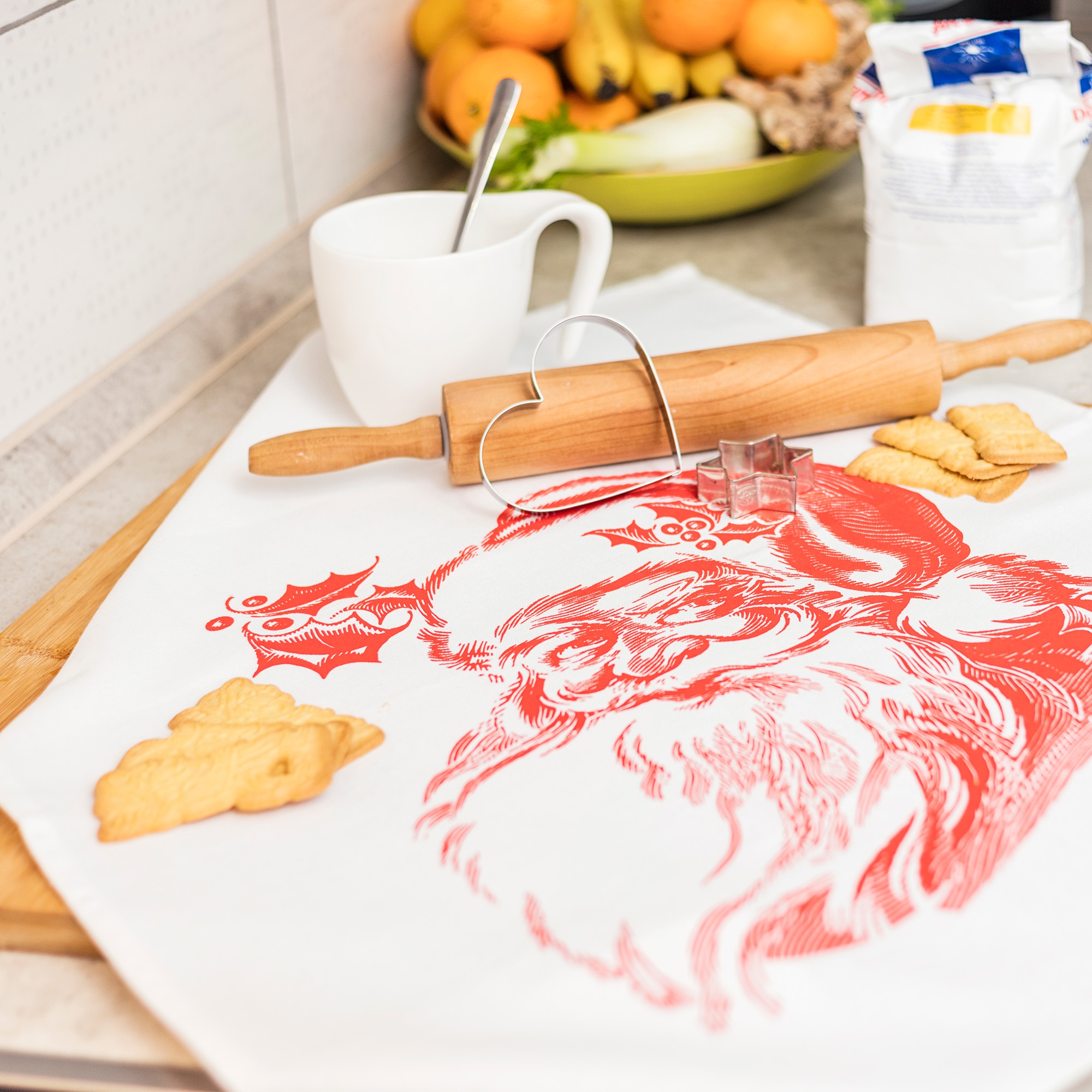 Geschirrtuch "Weihnachtsmann Neonrot" Geschirrtuch "Weihnachtsmann Neonrot"