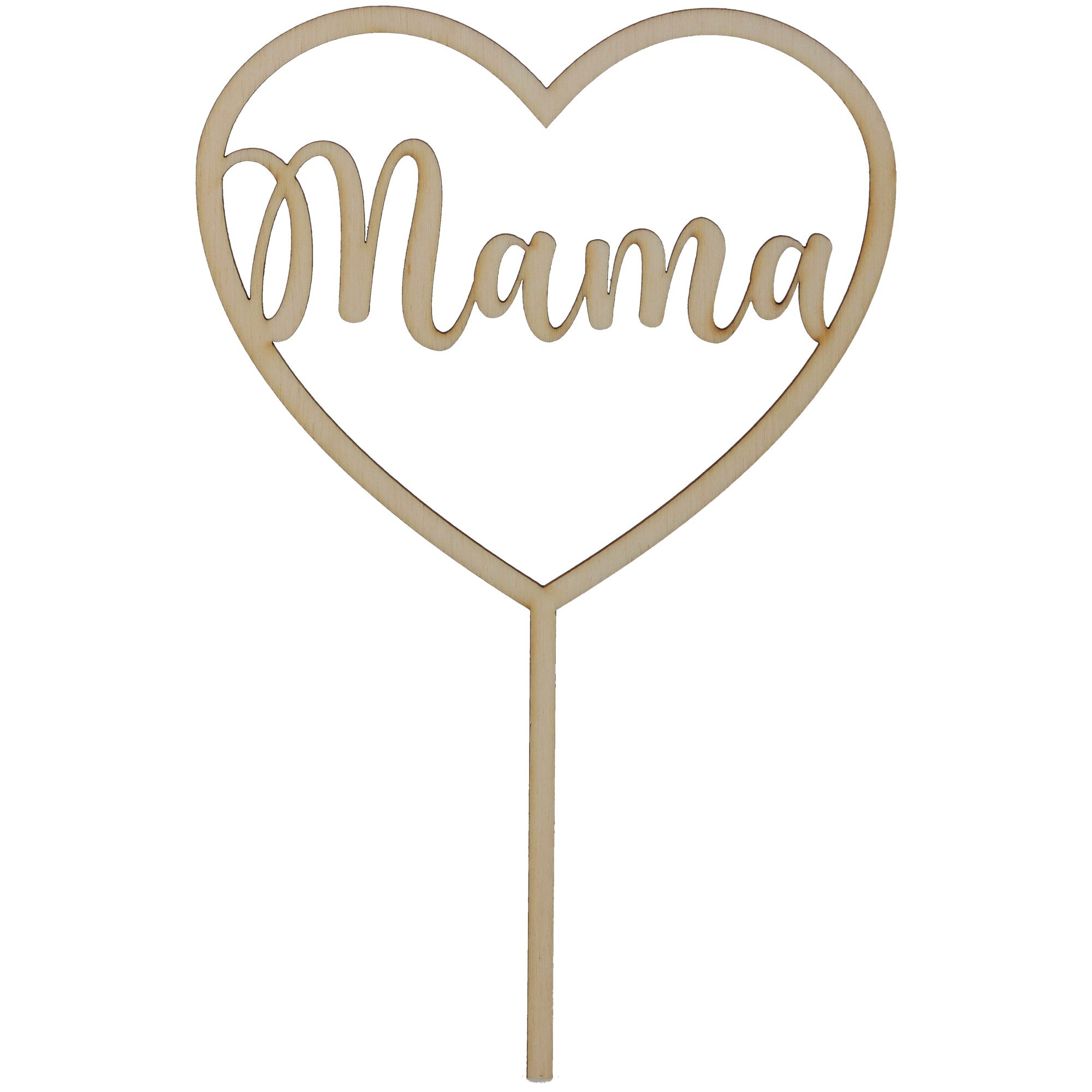 Cake Topper "Mama" Herz klein aus Holz