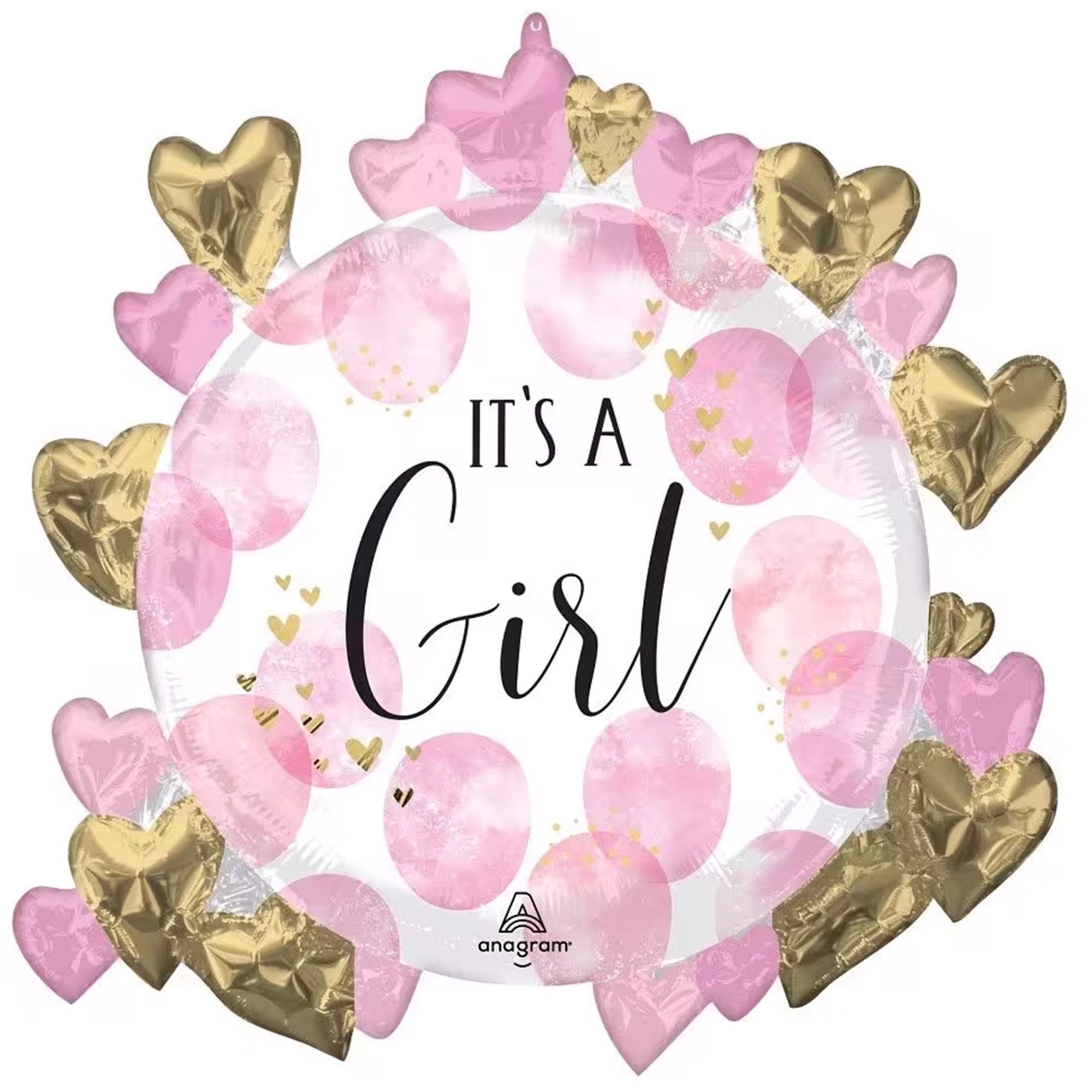 Folienballon "Baby Girl" 65cm Blume, Blütenblatt, Pflanze