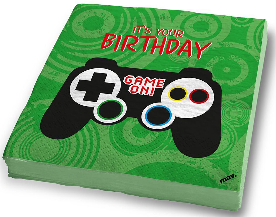 Servietten "It's your Birthday" Game Controller, 20 Stück Servietten "It's your Birthday" Game Controller, 20 Stück