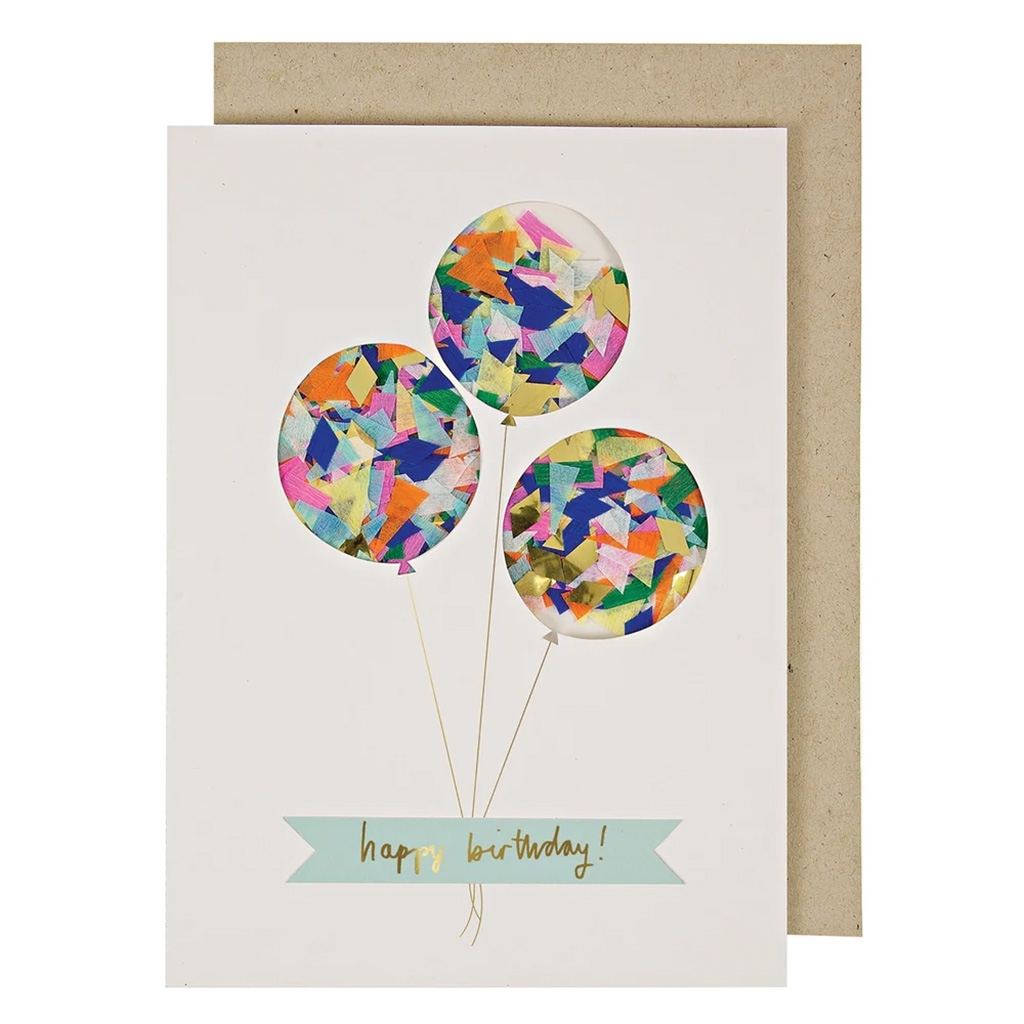  Geburtstag Karte,  Ballons,  Konfetti,  Collage,  pastell Band