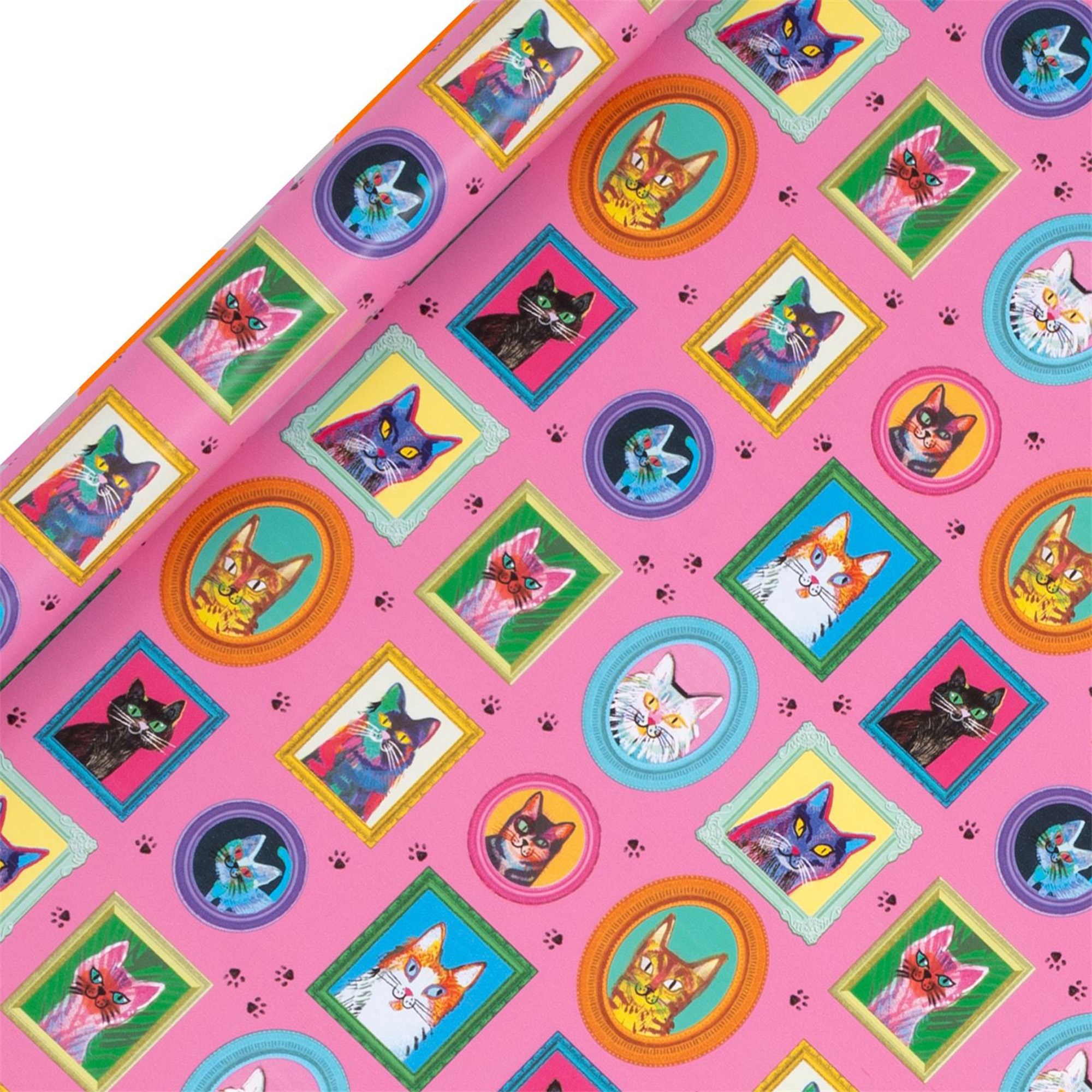 Geschenkpapier auf Rolle "Katzen" 4m Steppdecke, Muster, Dekoration für Zuhause, Spielzeug