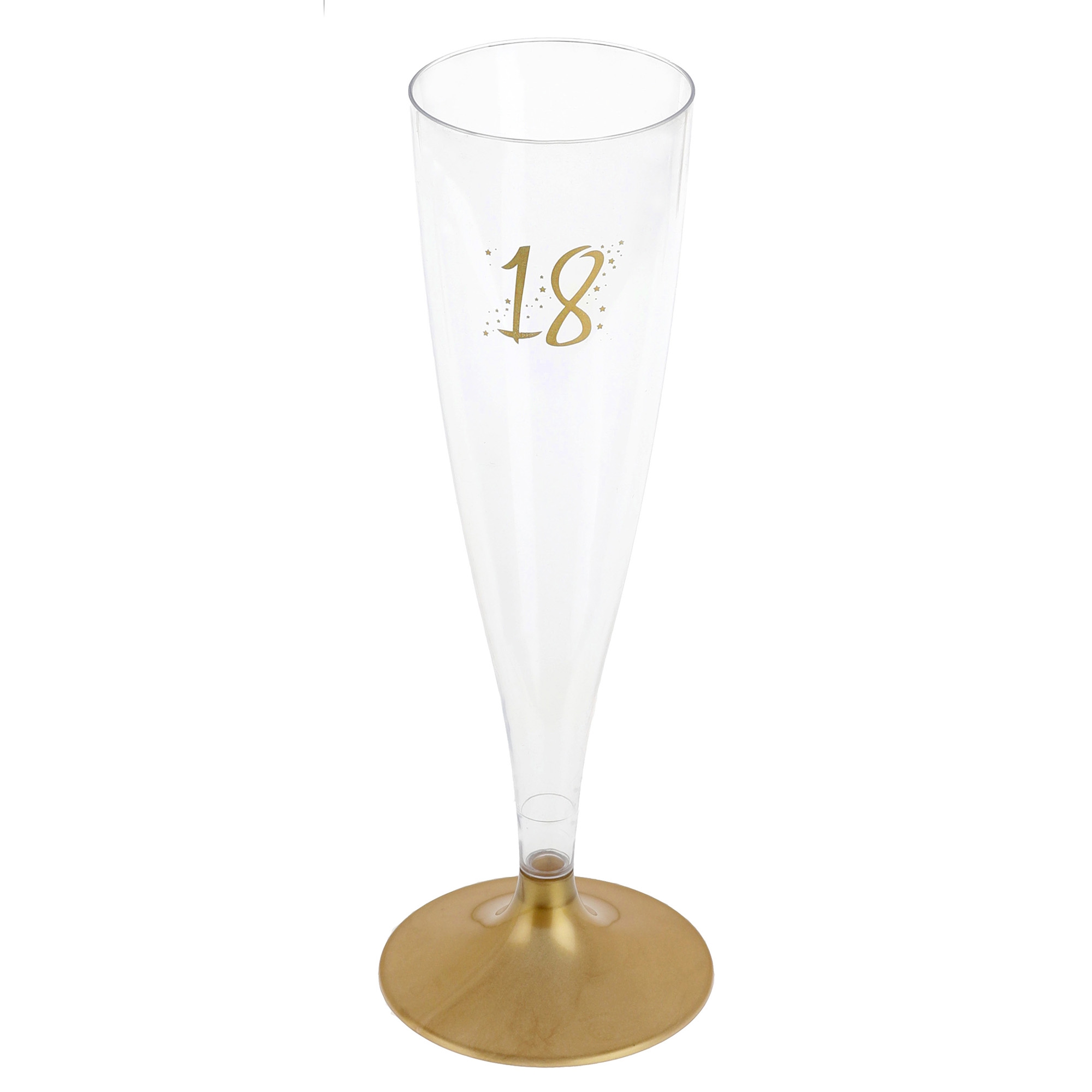 6 Plastik Champagnergläser "Gold"