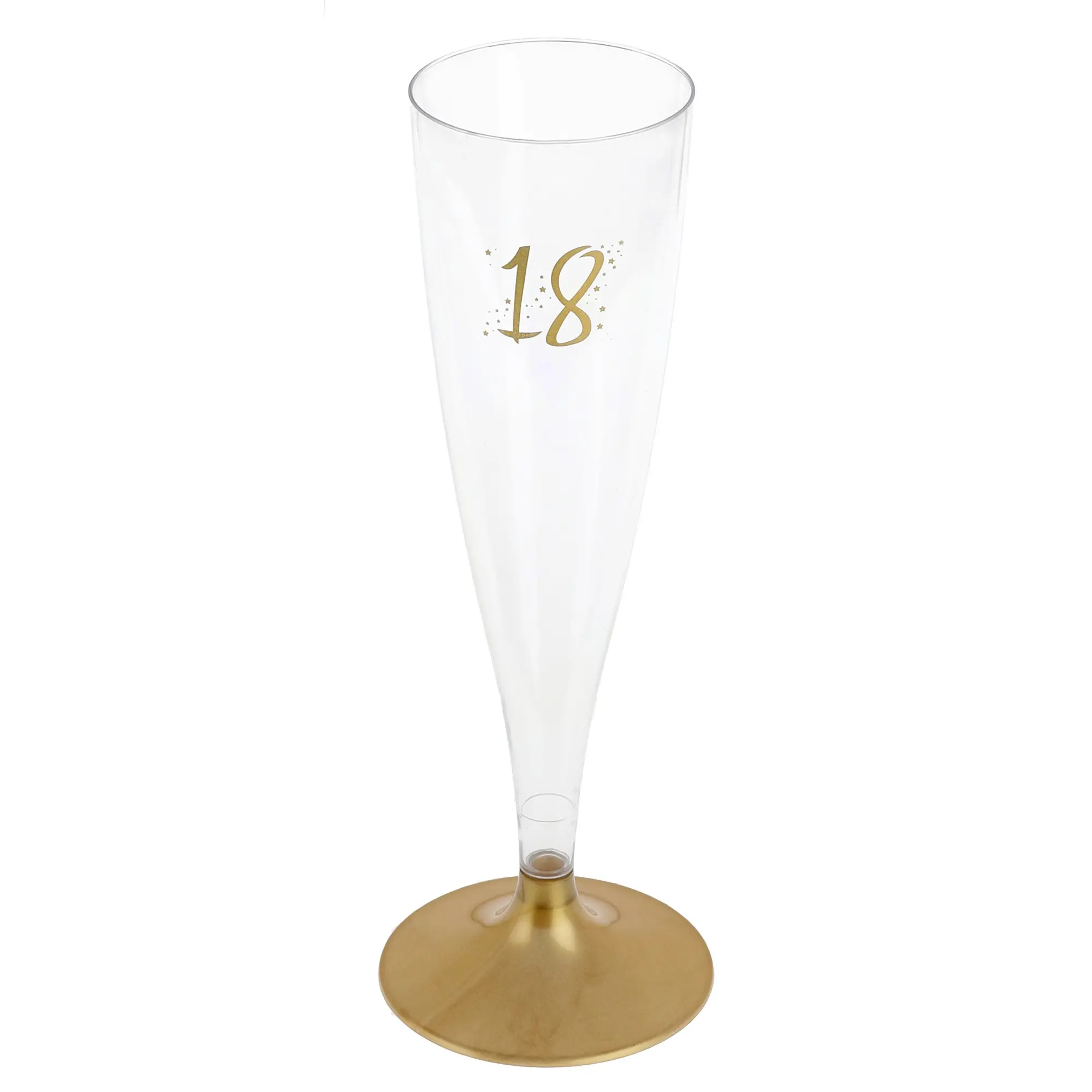 6 Plastik Champagnergläser "Gold"
