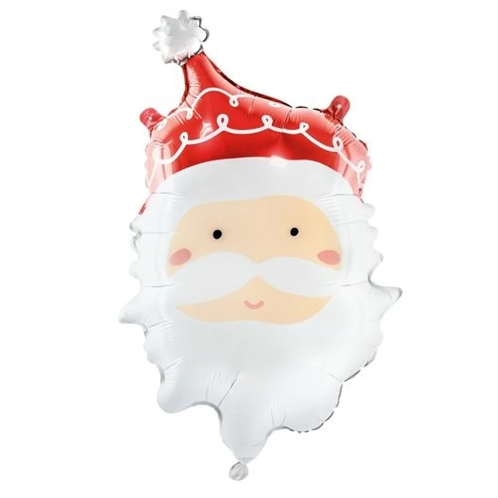 Weihnachtsdeko, Ballon Santa, Santa Gesicht, Rot-Weiß, Frohe Weihnachten