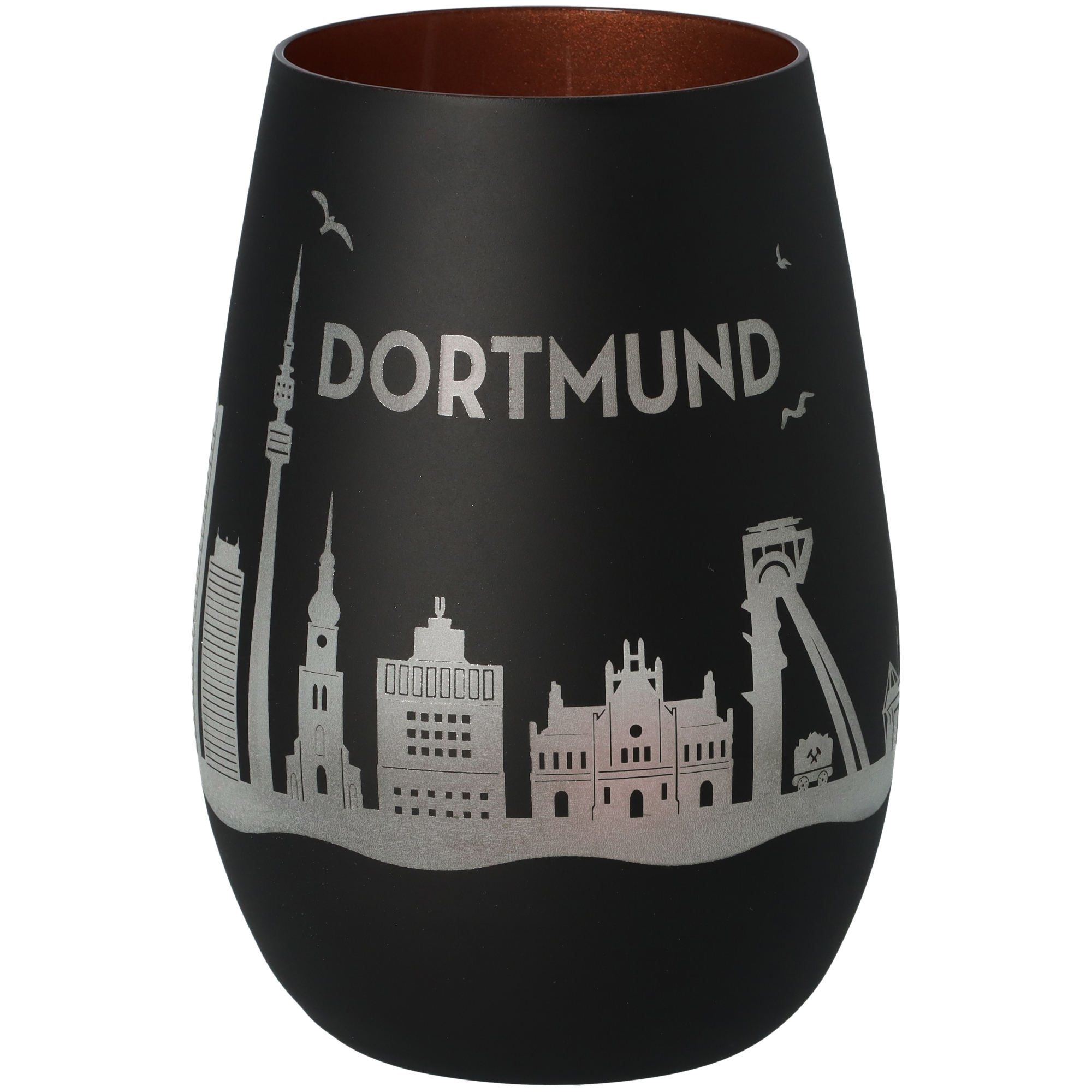 Windlicht Skyline Dortmund Schwarz/Bronze Windlicht Skyline Dortmund Schwarz/Bronze