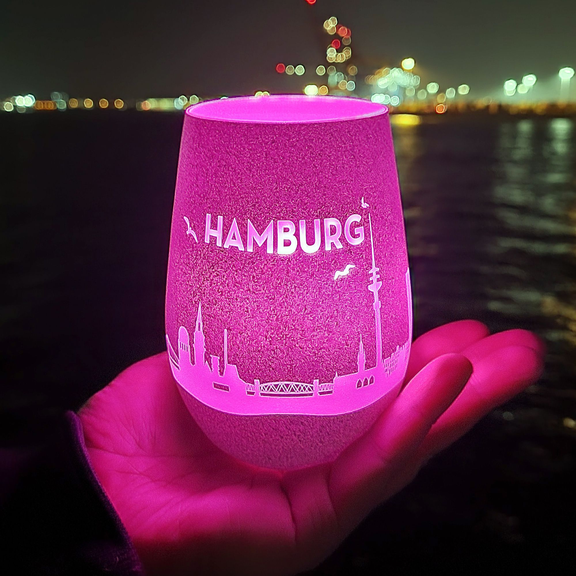 Windlicht Skyline Hamburg Weiß/Bronze Windlicht Skyline Hamburg Weiß/Bronze