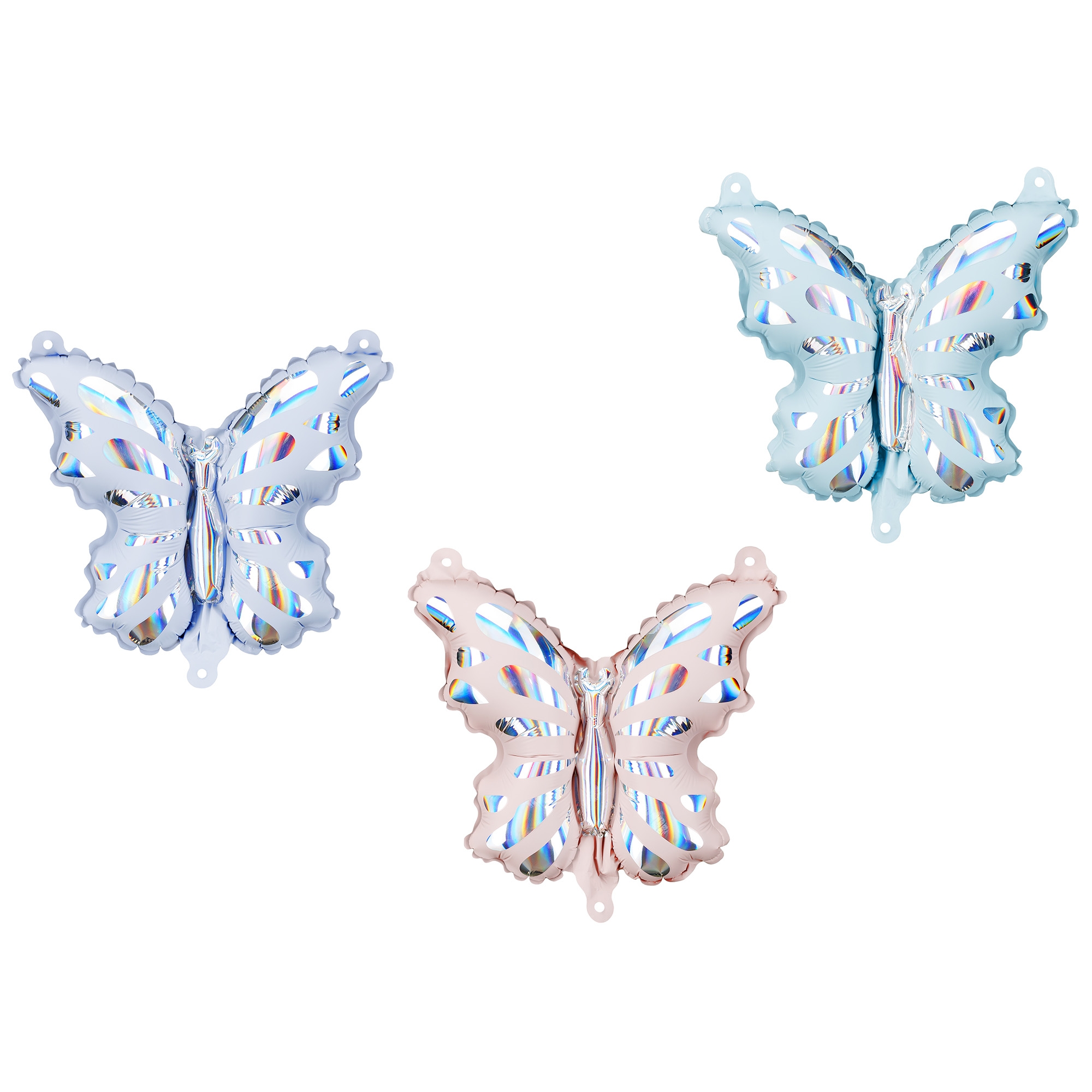 3 Folienballons "Schmetterlinge" zur Luftbefüllung 26,5 cm Zubehor, Ohrring, Schmuck