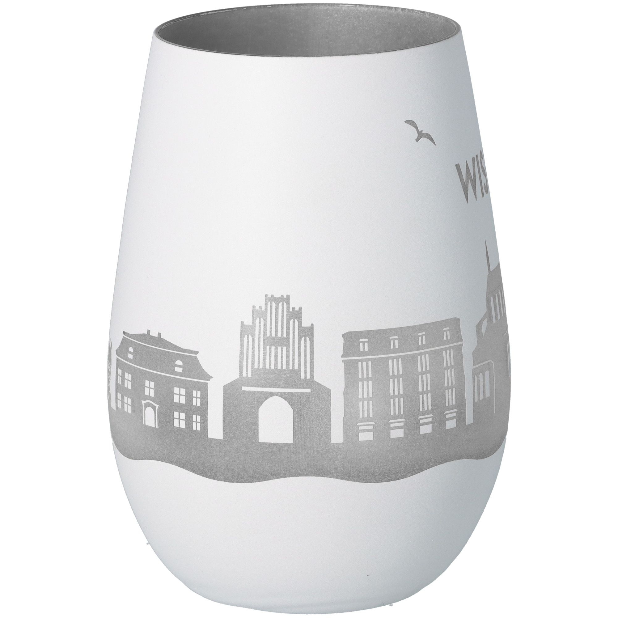Windlicht Skyline Wismar Weiß/Silber Windlicht Skyline Wismar Weiß/Silber