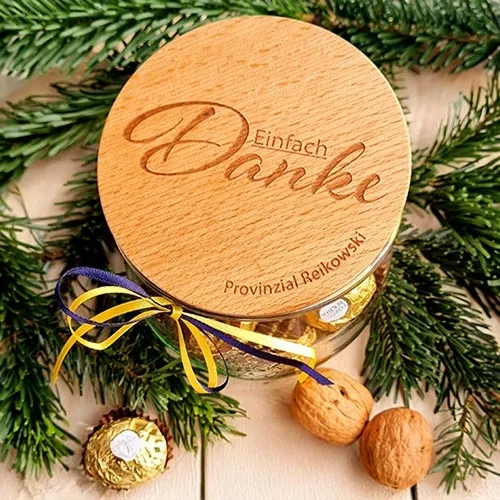 holzbox, runde gieß, danke, dekoration, weihnachtsgeschenk