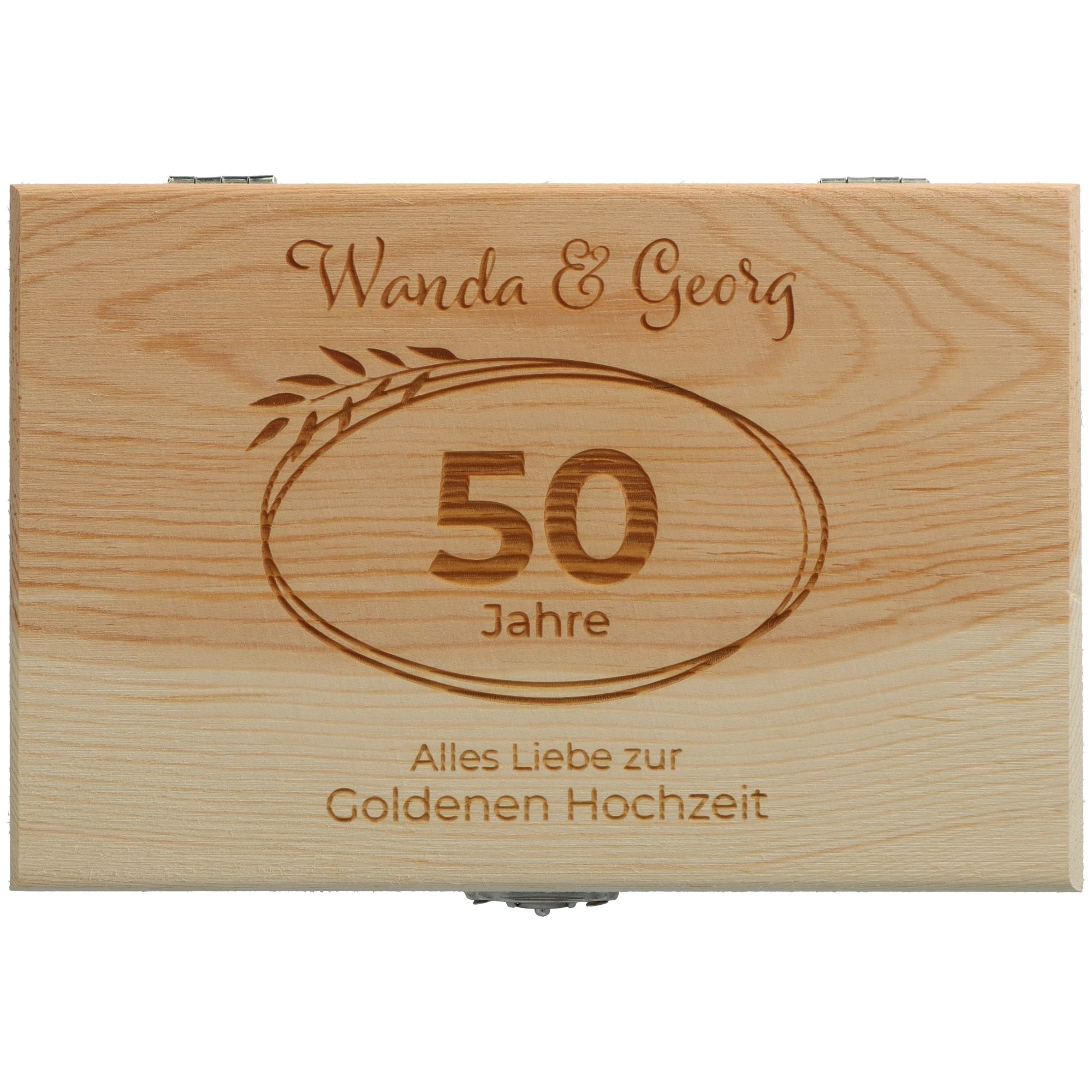 Geschenkbox Goldene Hochzeit "Namen" Geschenkbox Goldene Hochzeit "Namen"