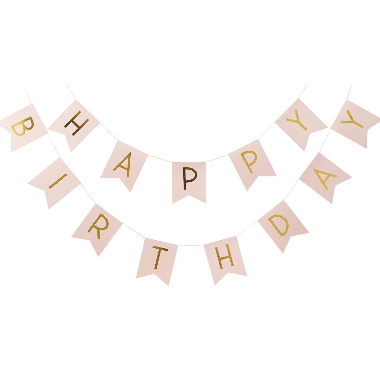Pastel Perfection - Girlande "Happy Birthday" Rosa & Gold Pastel Perfection - Girlande "Happy Birthday" Rosa & Gold